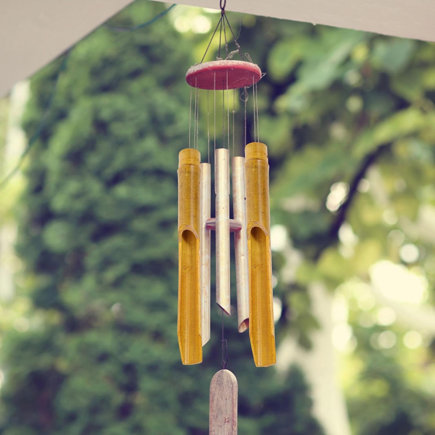 Yardwe 20 piezas de campanillas de viento de bambú, accesorios de música, carillones de viento decorativos, campanillas de viento de bricolaje,