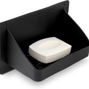 Lot45 Jabonera de silicona, soporte para jabón de ducha gris, soporte de esponja para fregadero montado en la pared para baño o cocina Lot45 Jabonera de silicona, soporte para jabón de ducha gris, soporte de esponja para fregadero montado en la pared para baño o cocina