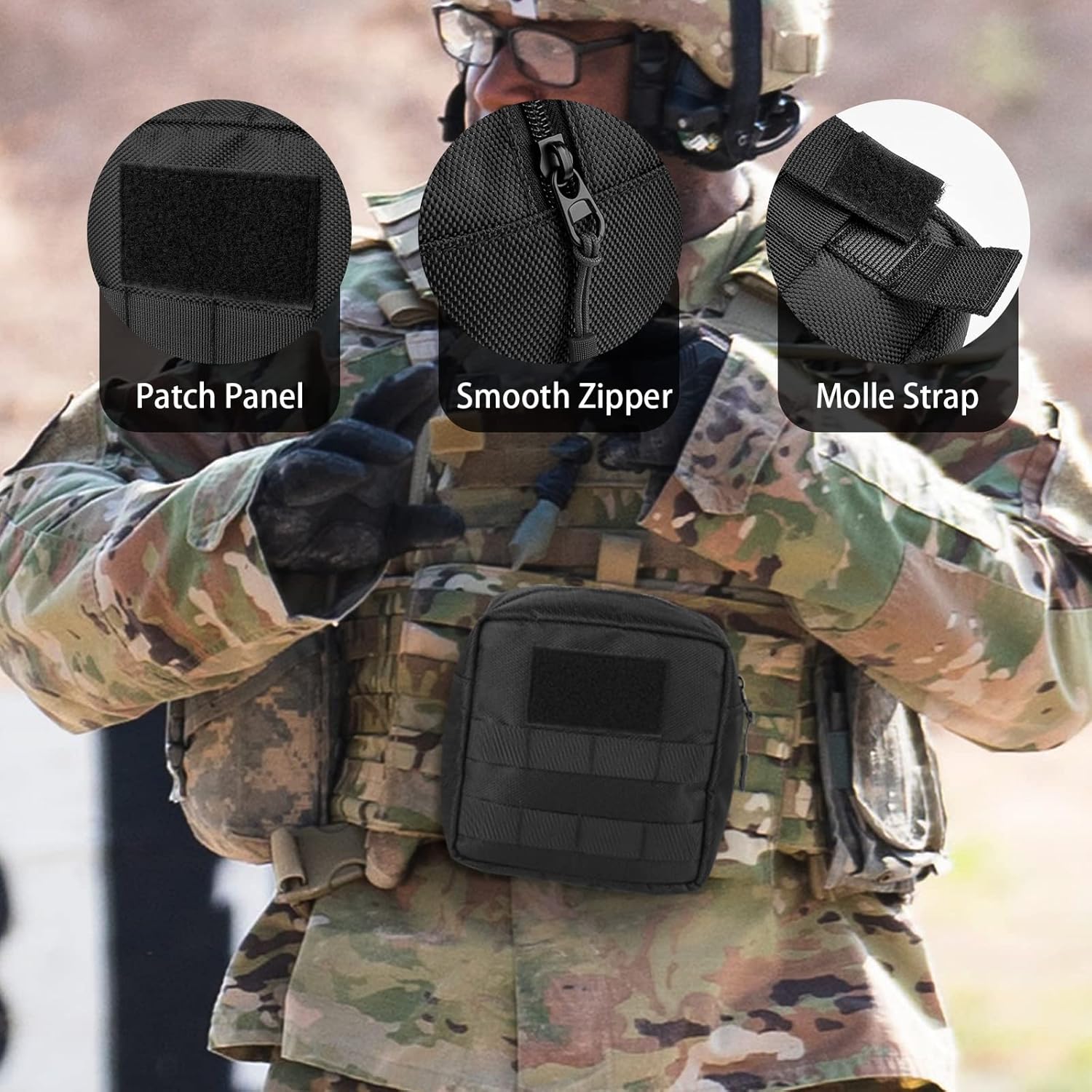 Xxerciz Molle Pouch Estuche de transporte de viaje para caminantes Razor Slim Electronic Muff EDC bolsa táctica con accesorios Molle