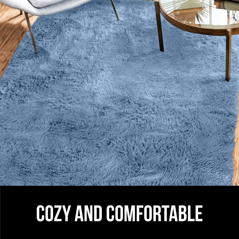 Gorilla Grip – Alfombra de piel sintética suave, lavable, resistente al desprendimiento y a la decoloración, con puntos de agarre, para dormitorio,