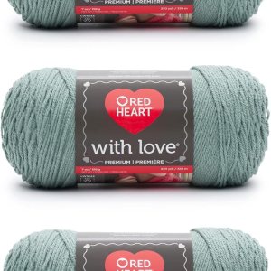 Red Heart with Love Sage Yarn – Paquete de 3 hilos de 6.98 oz7 onzas, acrílico, 4 medianos (peinado), 370 yardas, tejidoganchillo Red Heart with Love Sage Yarn – Paquete de 3 hilos de 6.98 oz7 onzas, acrílico, 4 medianos (peinado), 370 yardas, tejidoganchillo