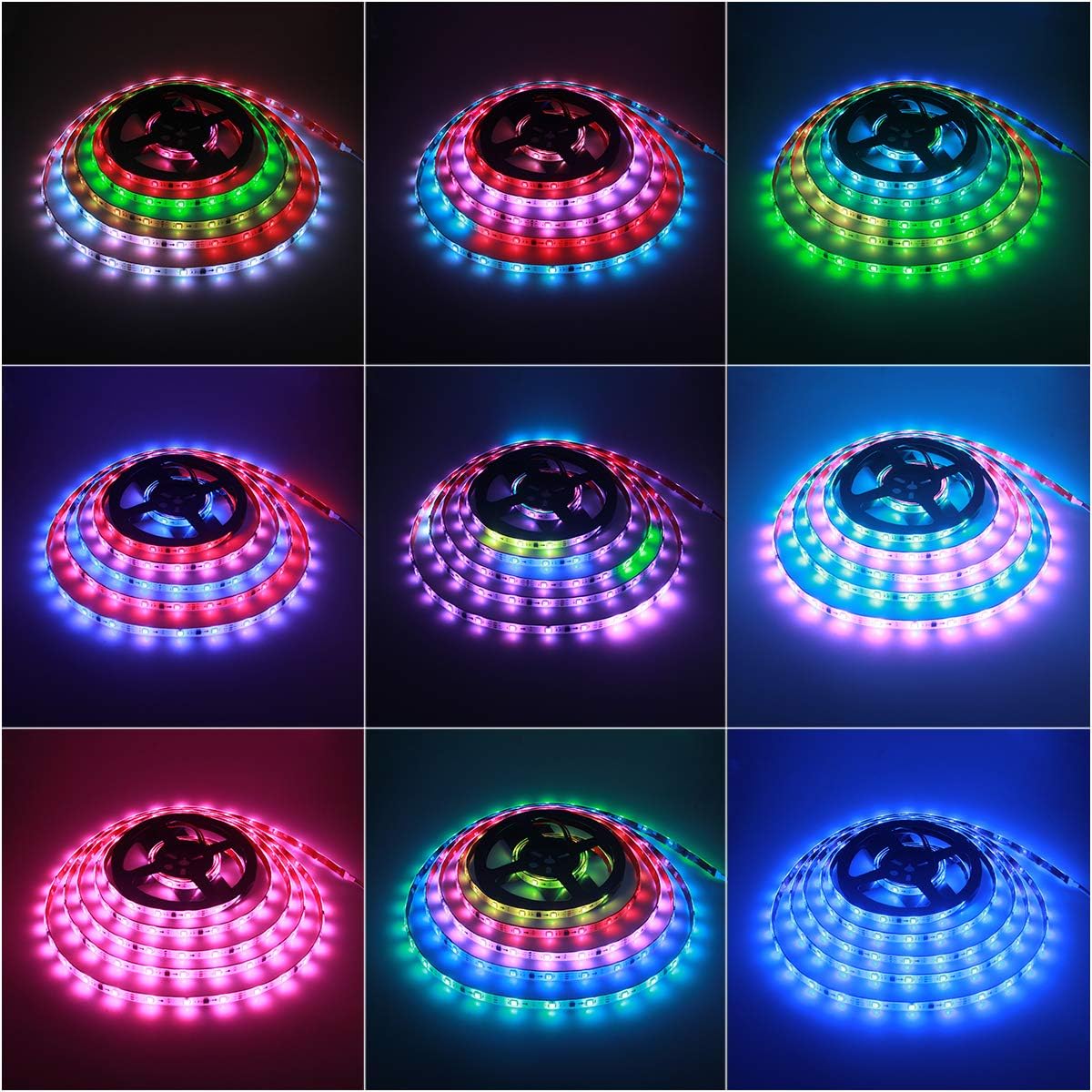 ALITOVE WS2811 – Tira de luces LED RGB direccionable 12 V 16.4ft 150 LED de ensueño programable digital LED Pixel Lights impermeable IP65 con 3M VHB