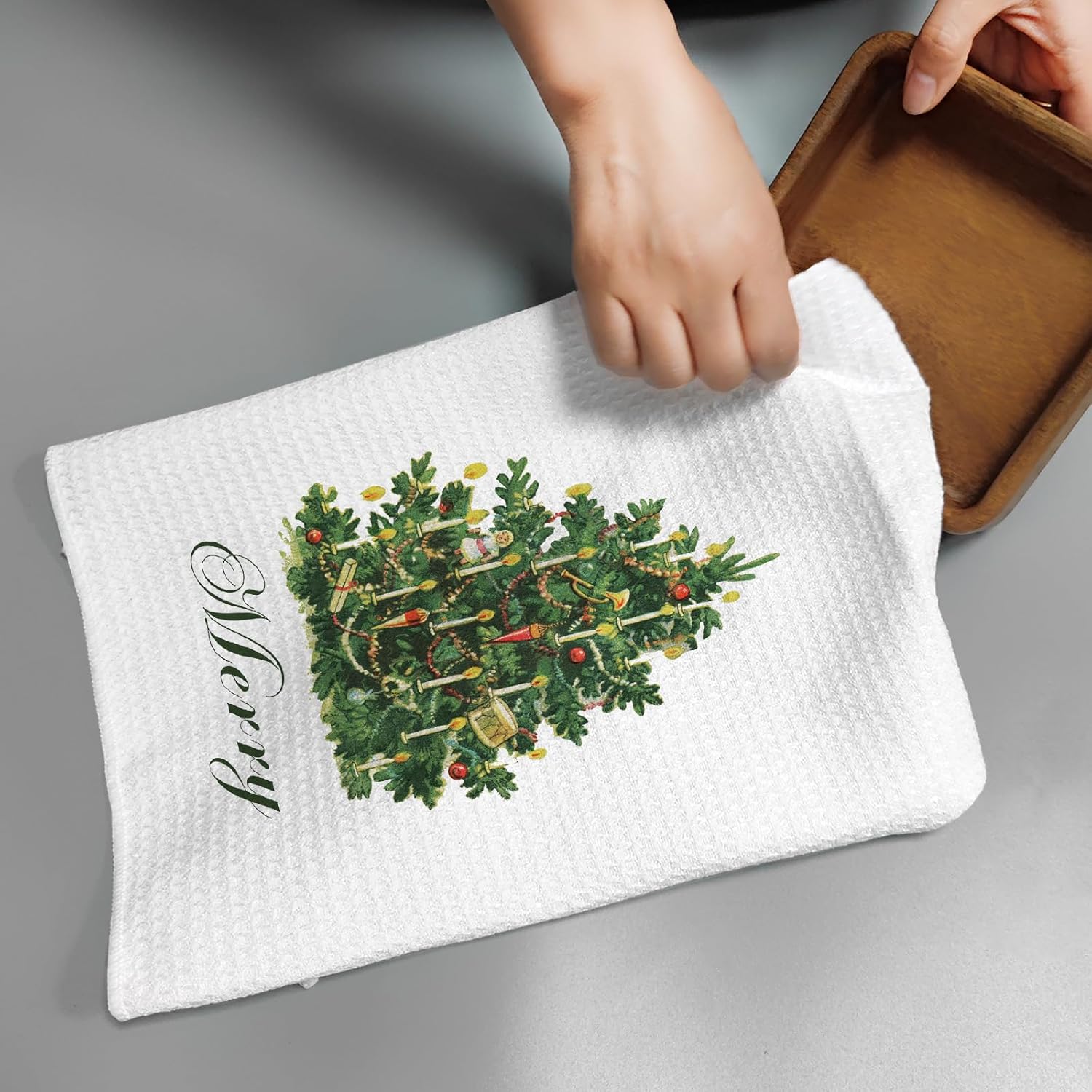 ZWZXR Toallas de cocina de invierno de Navidad, decoración de baño de cocina de invierno, decoración de árbol de Navidad, decoración de Navidad e