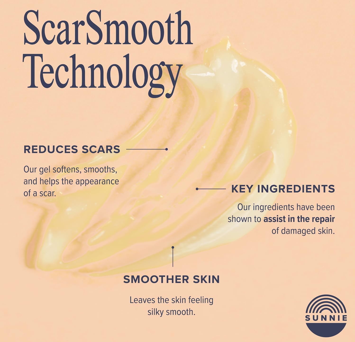 SUNNIE ScarSmooth Gel para cicatrices  1.7 fl oz I Crema de cicatrices avanzada de grado médico para cicatrices quirúrgicas, sección C, quemaduras y