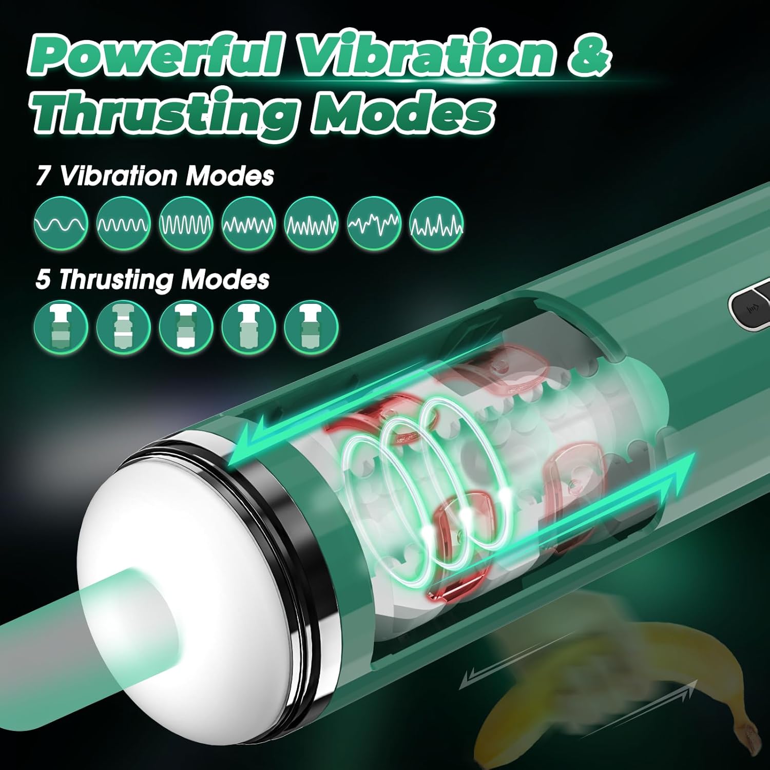 Mesterstar Masturbador masculino automático para adultos, taza de masturbación para hombre, manos libres, bolsillo con 7 modos de vibración y 5