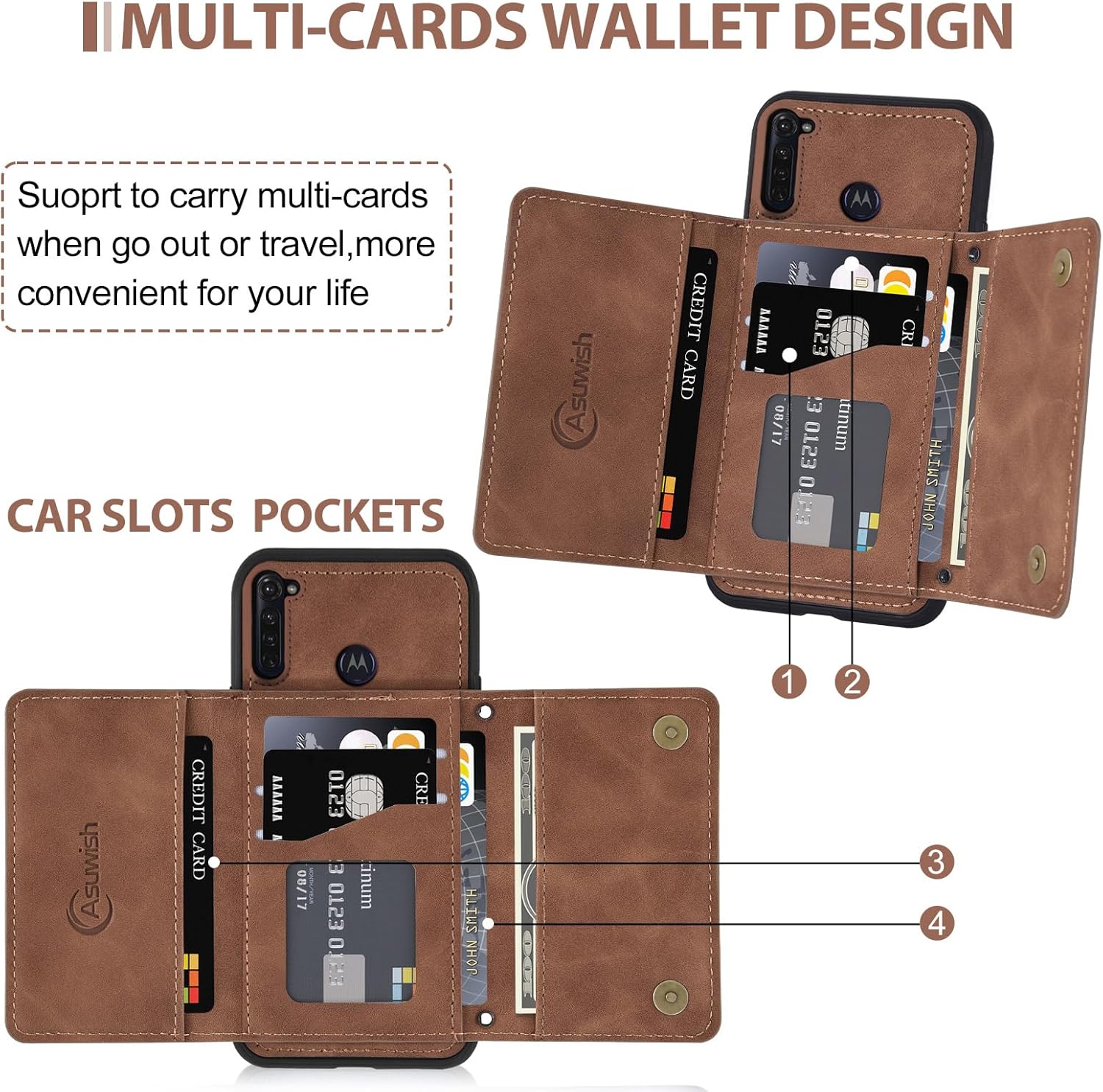 Asuwish Funda tipo cartera para Moto G Stylus 2020 MotoG Pro con protector de pantalla de vidrio templado y soporte para tarjetas, accesorios para