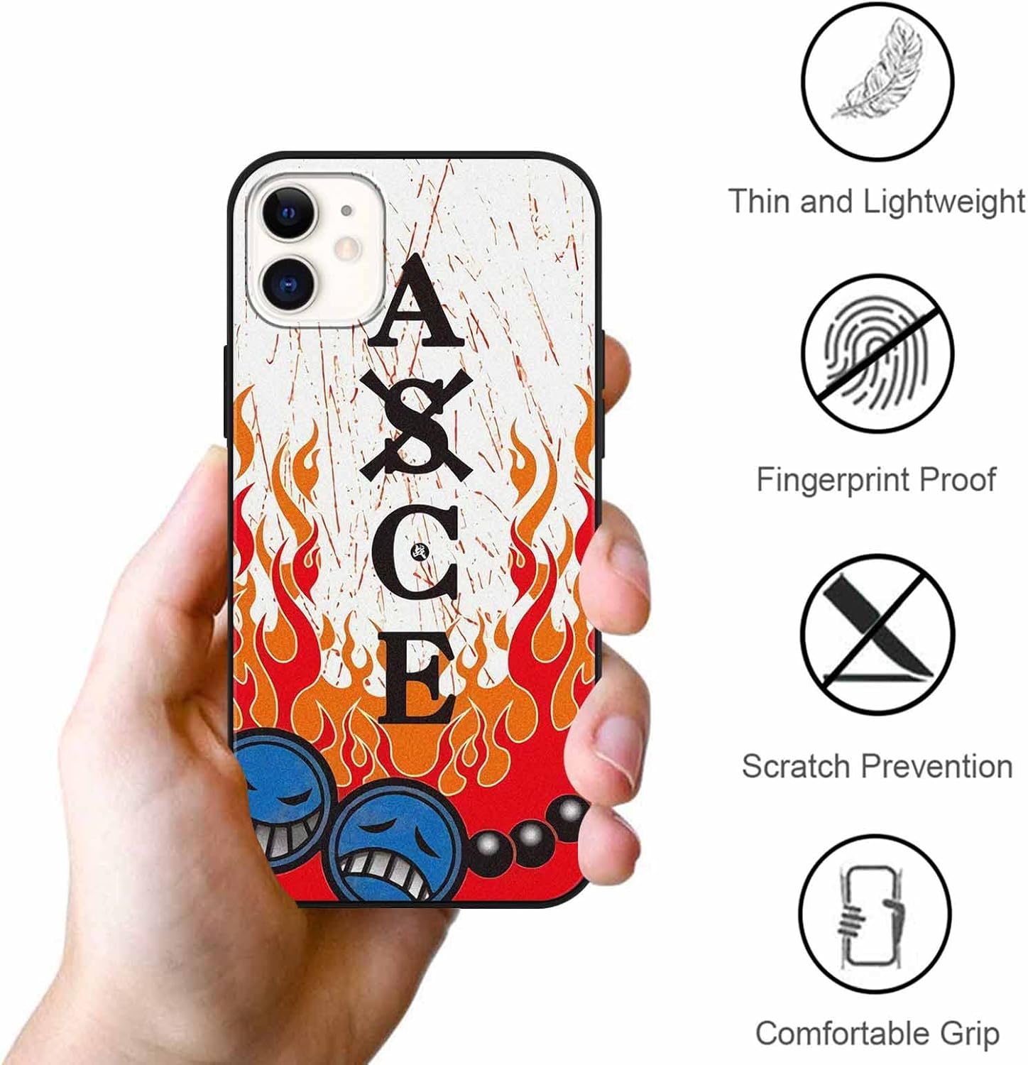 Paquete de 2 fundas de silicona para Apple iPhone 11 de 6.1 pulgadas, estampado de personajes de dibujos animados de anime japonés para hombres,