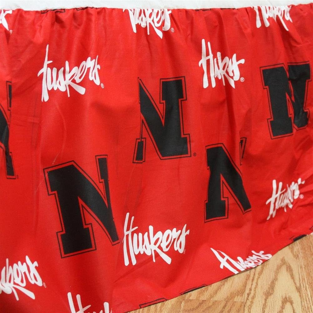 College Covers Everything Comfy Nebraska Cornhuskers – Falda de cama con volantes, tamaño individual