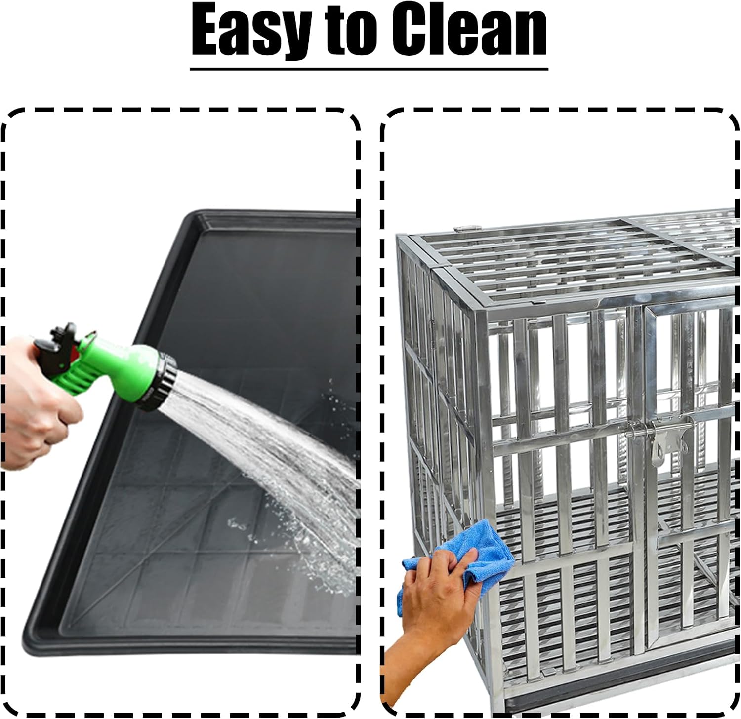 Confote Jaula de acero inoxidable resistente de 47 pulgadas para perros, indestructible, de alta ansiedad, indestructible y a prueba de escape, para