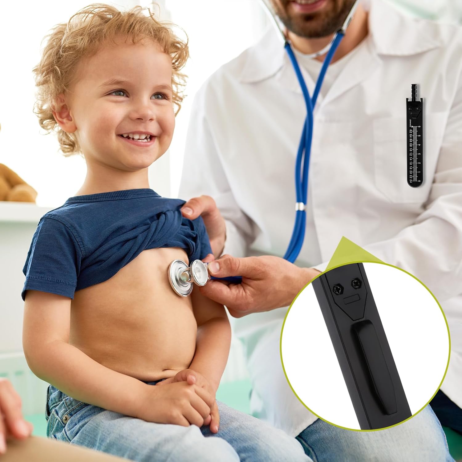 Calibres de electrocardiograma, herramienta de medición con regla, divisor de calibrador de electrocardiógrafos para medir electrocardiógrafos,