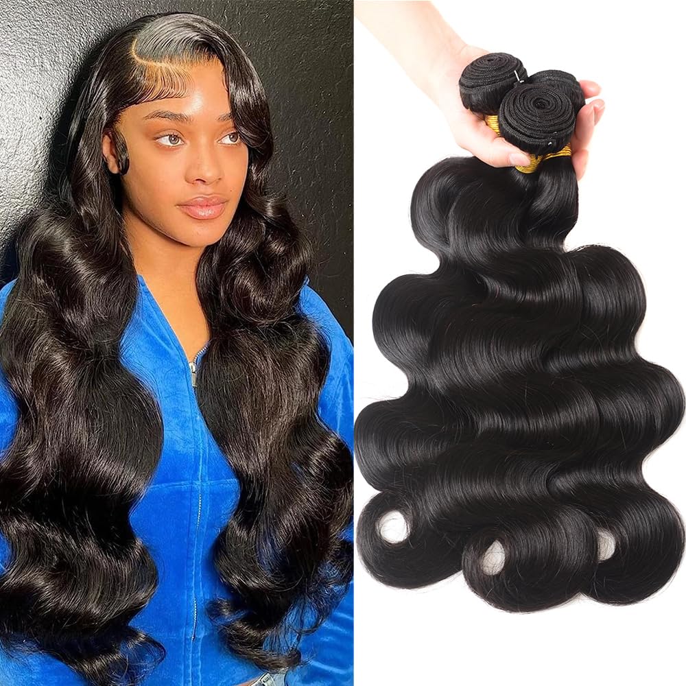 Paquetes de cabello humano ondulado de 16, 18 y 20 pulgadas, 3 paquetes de cabello humano virgen brasileño 100% sin procesar