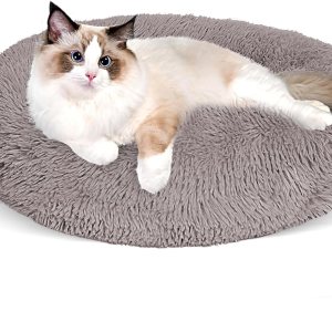 Cama para gatos de interior, cama relajante de felpa suave y relajante de 20 pulgadas para gatos o perros pequeños, medianos y pequeños, cama Cama para gatos de interior, cama relajante de felpa suave y relajante de 20 pulgadas para gatos o perros pequeños, medianos y pequeños, cama