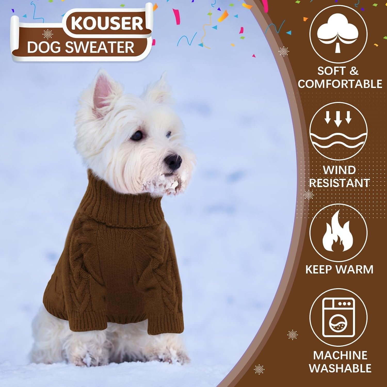 Kuoser Suéter para perro pequeño, suéteres para perros pequeños, ropa de invierno para perros pequeños, niños y niñas, suéter de punto para perros