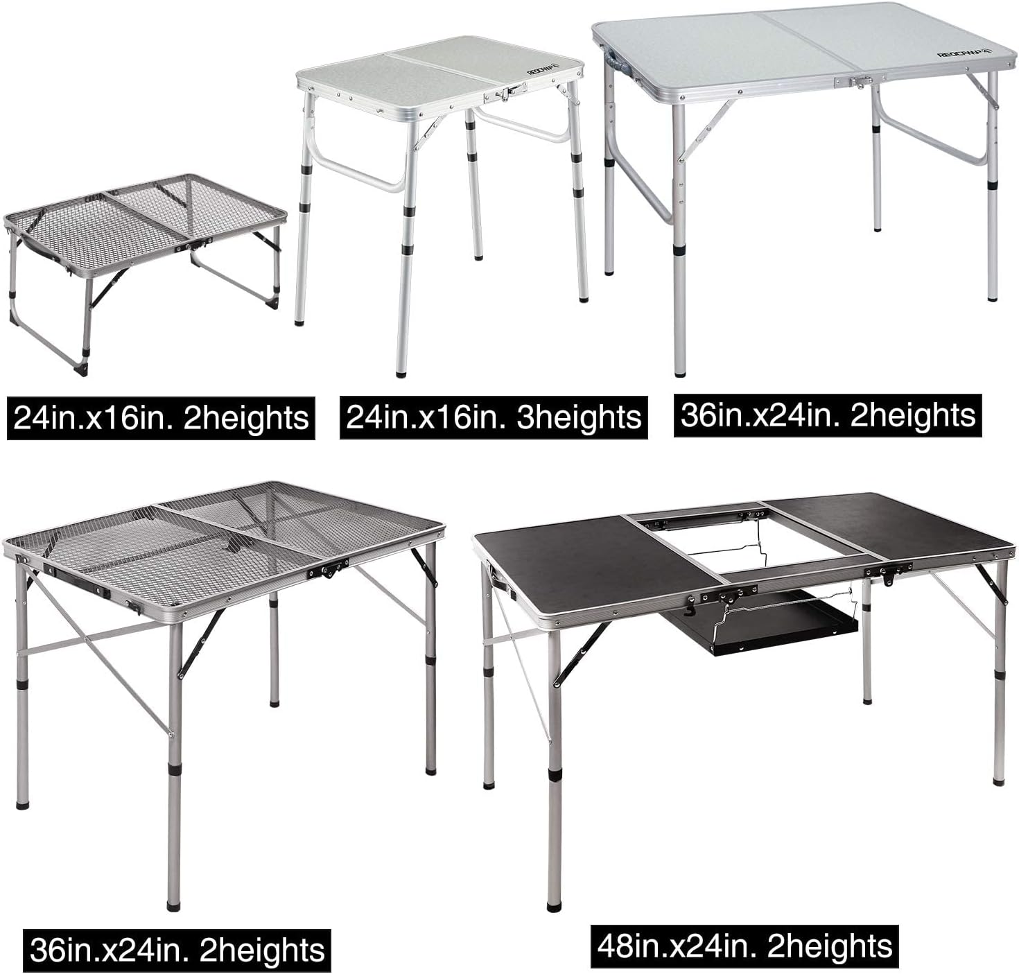 Redcamp – Mesa plegable portátil para parrilla para acampar, mesa ligera de metal de aluminio para cocinar al aire libre, asado, picnic, fácil de