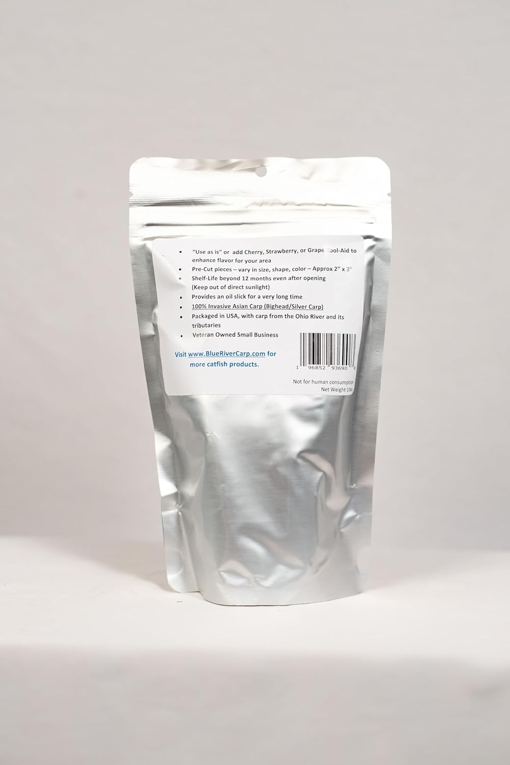 Trozos de sabor originalliso  Aproximadamente 2 pulgadas de ancho x 3 pulgadas de largo para cebo de bagre en un paquete de 10 onzas  Cebo de corte