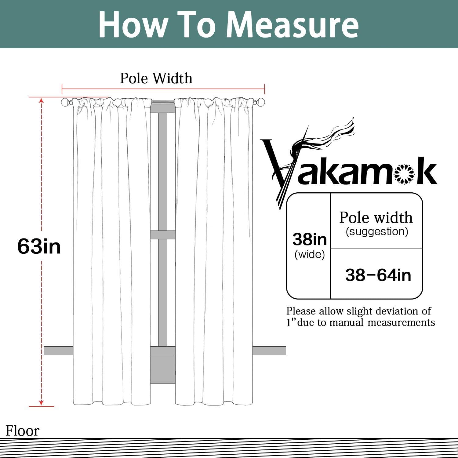 Yakamok – Cortinas opacas con aislamiento térmico y hueco para la barra, dos paneles de cortinas para oscurecer la habitación