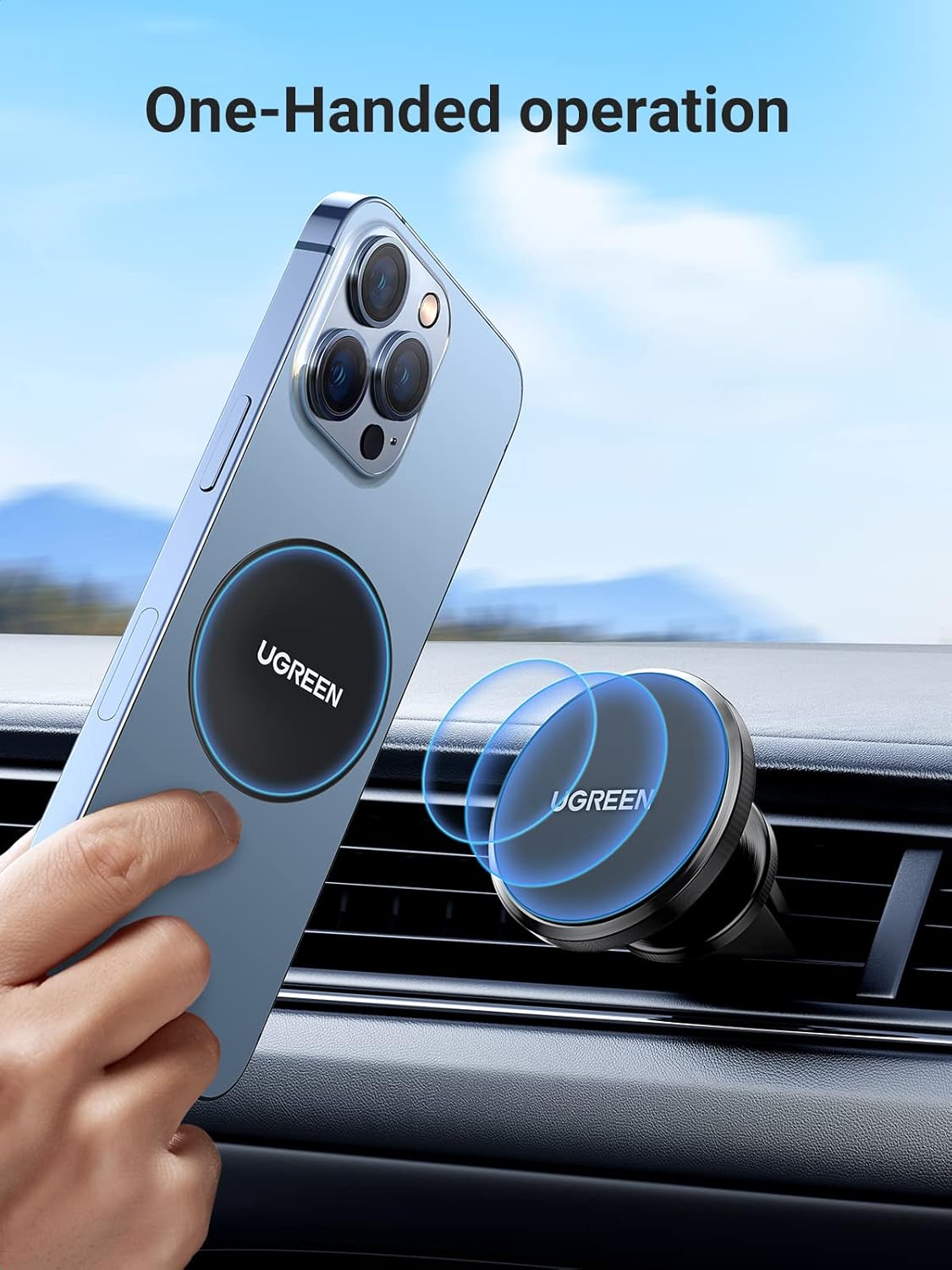 UGREEN Paquete de soporte magnético para teléfono y soporte de ventilación para automóvil