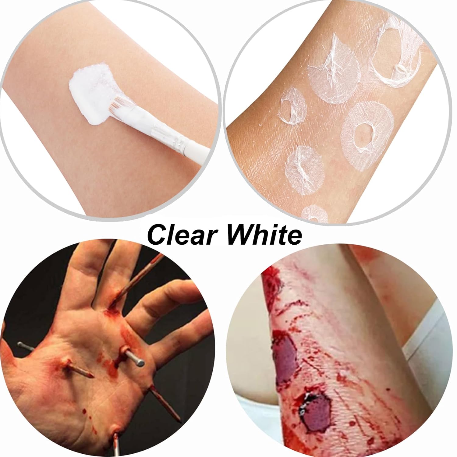 Yeweian SFX – Maquillaje líquido de látex SFX, 2.1 onzas, monstruo de Halloween, payaso zombi, látex para quemaduras escaldadas, cicatrices, cortes,