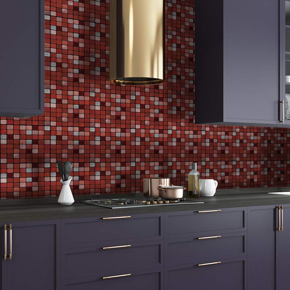 25 piezas de azulejos autoadhesivos de transferencia de plata cepillada, calcomanías de azulejos para despegar y pegar, adhesivo de pared a prueba