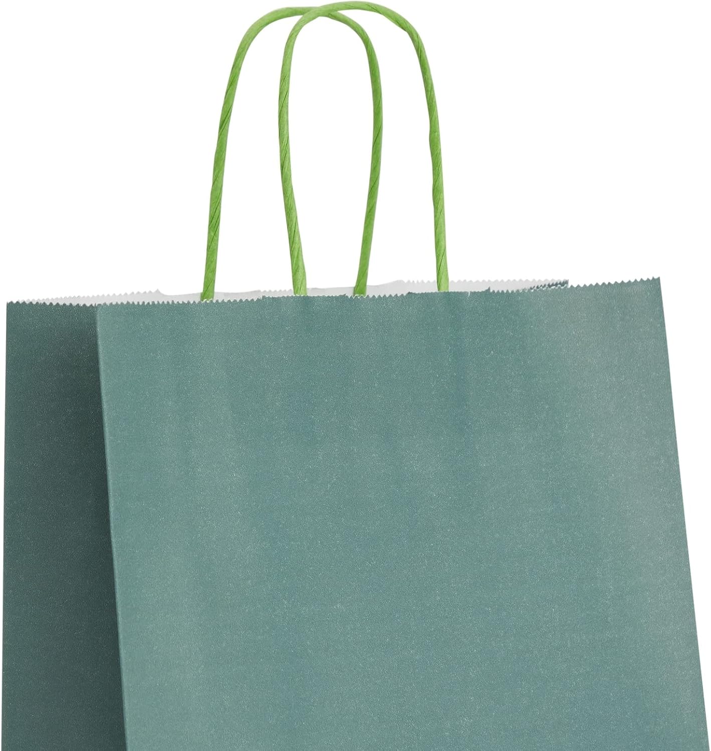 BLUE PANDA Paquete de 25 bolsas de regalo de color verde oscuro con asas, bolsas de papel de 8 x 4 x 10 pulgadas para recuerdos de fiesta y
