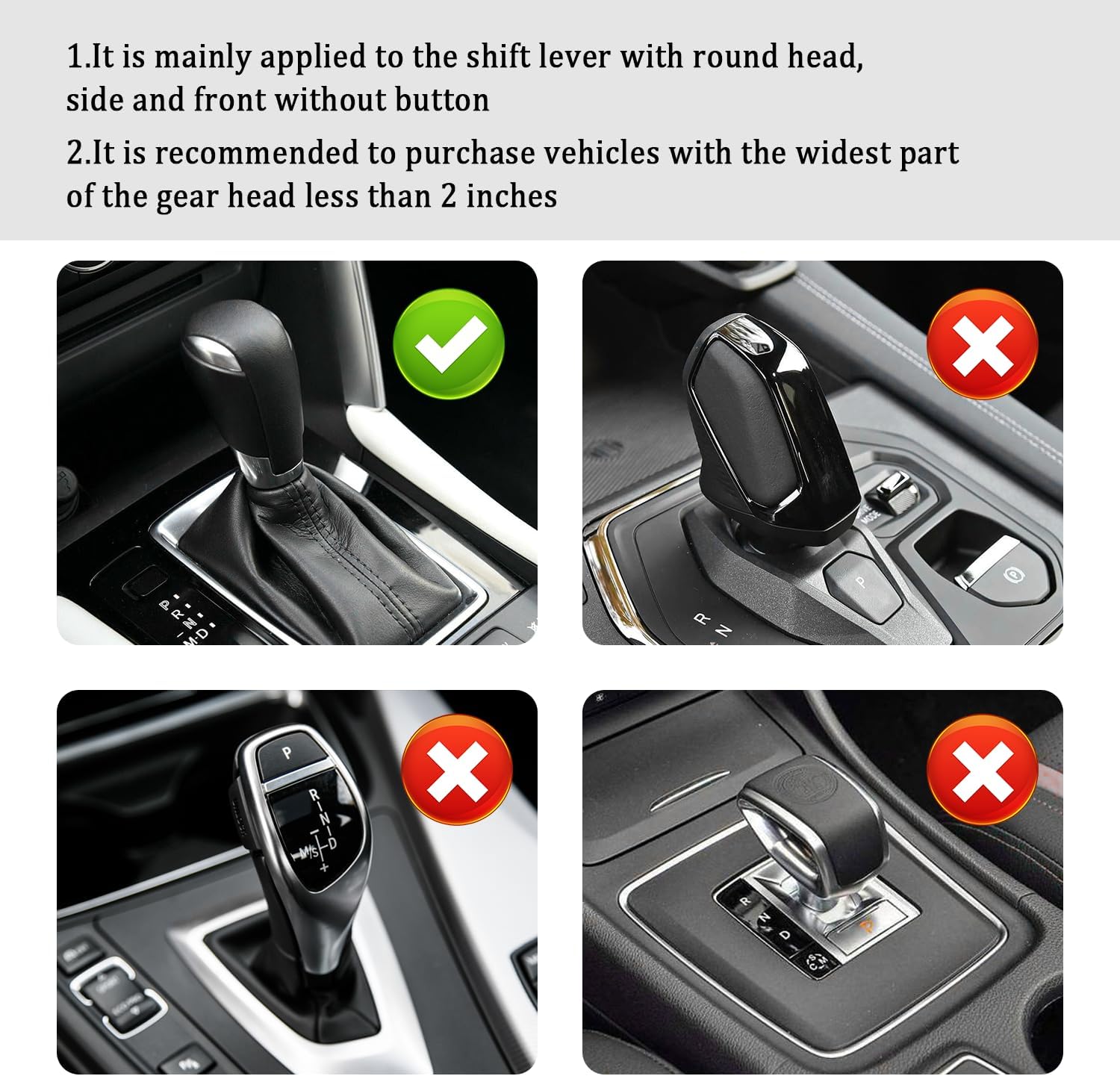 Funda para palanca de cambios de automóvil, funda para pomo de palanca de cambios para decorar y proteger los accesorios interiores del automóvil,