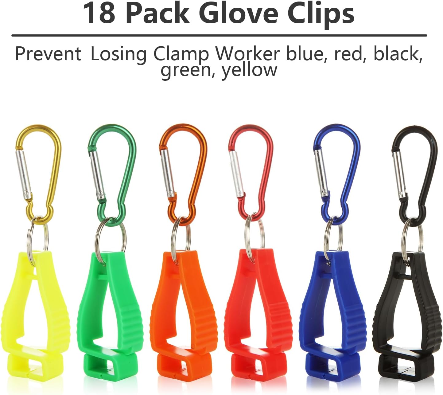ZOFORTY 18 clips para guantes para el trabajo, clip para soporte de guantes, clips para cinturón de guantes, clip de seguridad para el trabajo,
