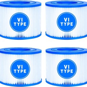 Cartucho de filtro de piscina tipo VI paquete de 4 filtros de repuesto inflables para bañera de hidromasaje y spa compatibles con bomba de filtro de Cartucho de filtro de piscina tipo VI paquete de 4 filtros de repuesto inflables para bañera de hidromasaje y spa compatibles con bomba de filtro de