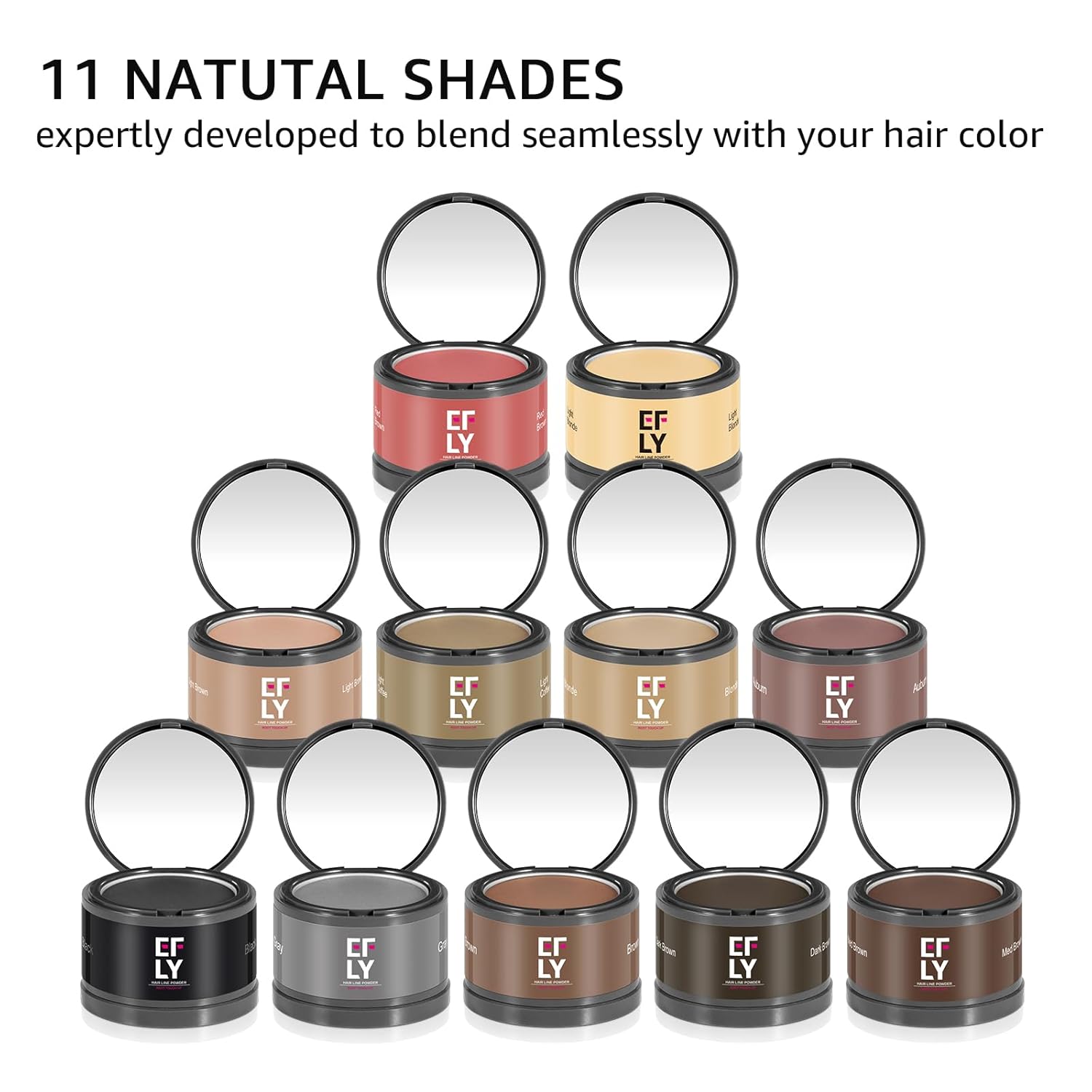 Raíz de retoque de cabello gris, sombra en polvo para cubrir la raíz de la línea del cabello en polvo para adelgazar el cabello, mujeres y hombres,