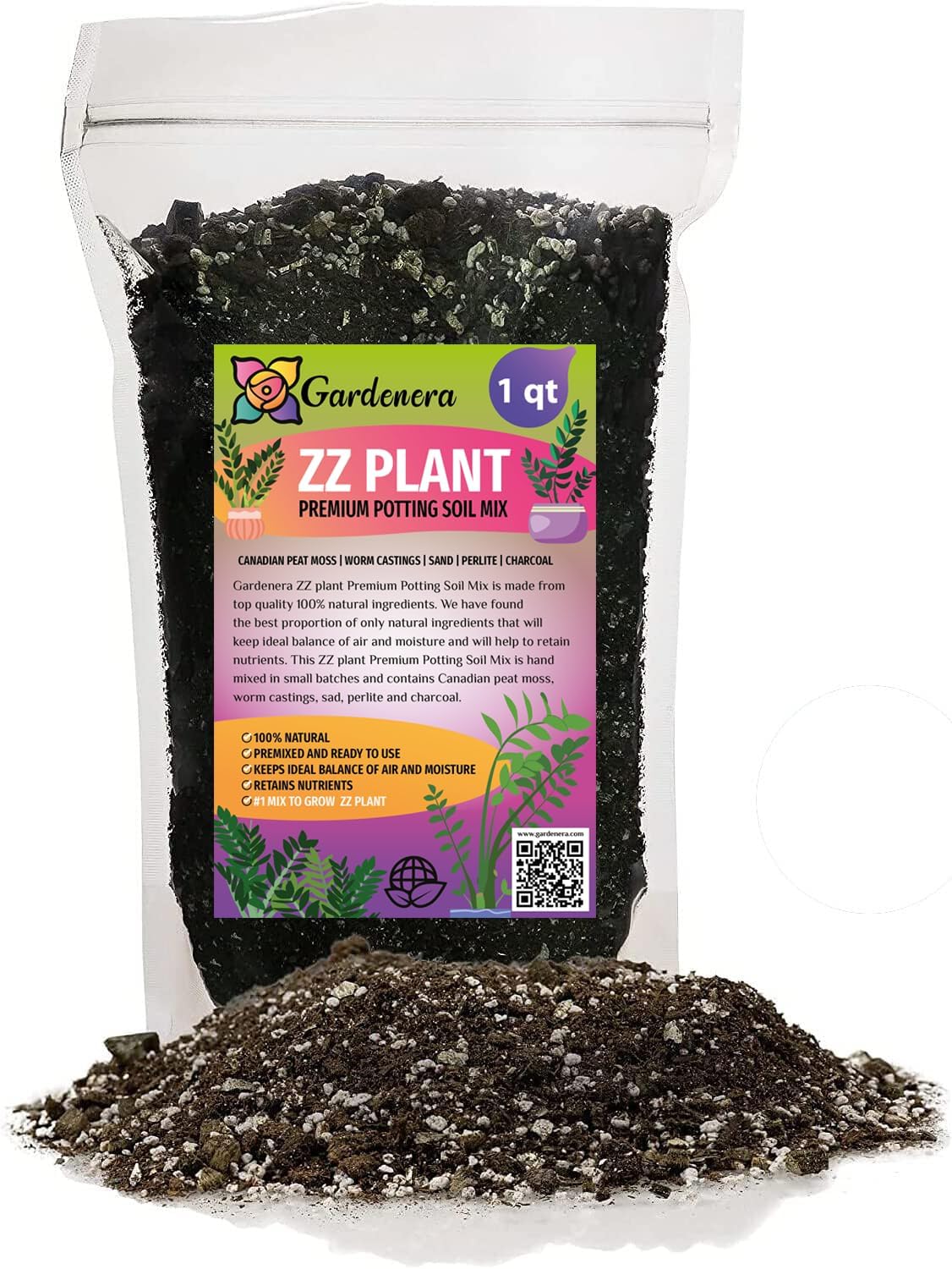 Eleva tus plantas ZZ con la mezcla orgánica de tierra de Gardenera – Cultiva más saludable y más elegancia – 1 cuarto de galón