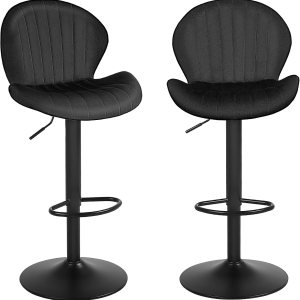 Youhauchair Juego de 2 taburetes de bar modernos, taburetes de bar giratorios de altura ajustable de terciopelo, sillas de encimera de isla de Youhauchair Juego de 2 taburetes de bar modernos, taburetes de bar giratorios de altura ajustable de terciopelo, sillas de encimera de isla de