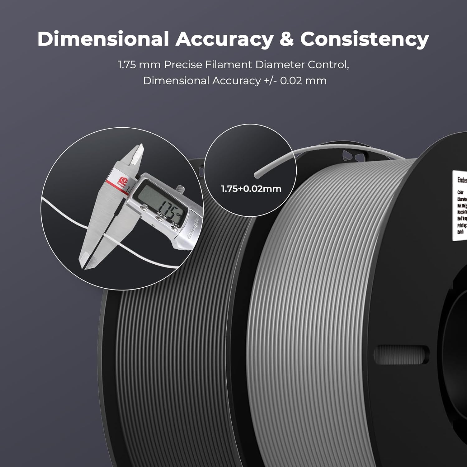 Creality Filamento para impresora 3D, filamento PLA de 0.069 pulgadas para impresión 3D, impresoras 3D de filamento PLA Ender, sin enredos, fuerte