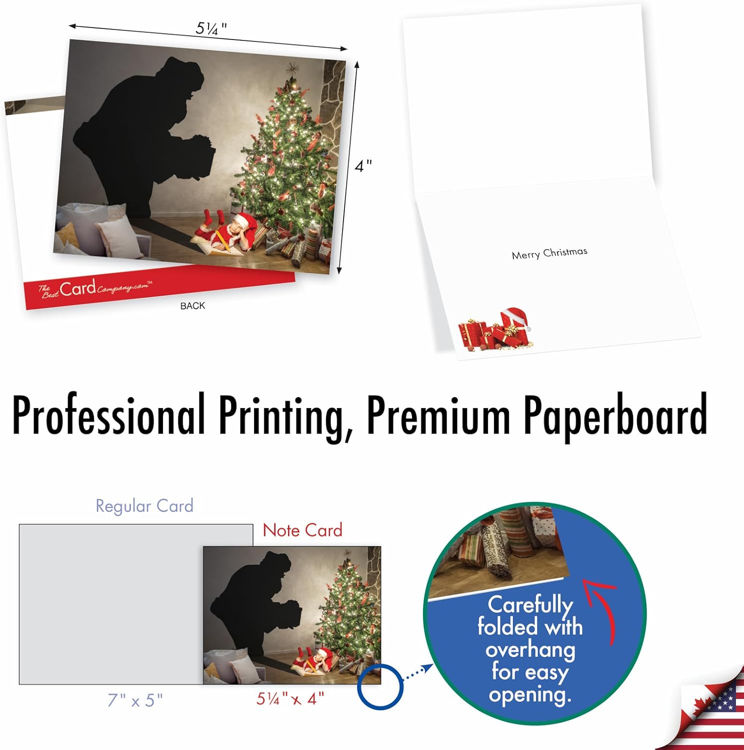 The Best Card Company – 10 tarjetas navideñas de Santa con sobres – Juego surtido en caja, tarjetas navideñas para niños (4 x 5.12 pulgadas) –