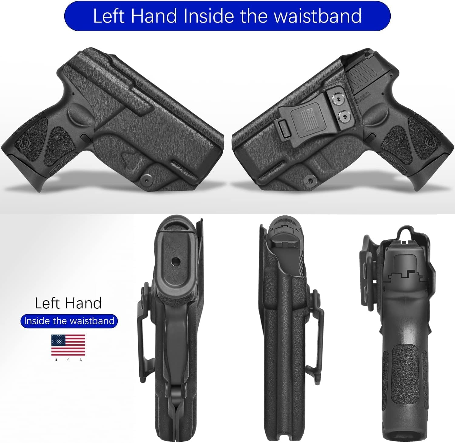 Adjustable Flexible Carry Carbon Fiber Gun Holster – Inside & Outside Waistband, Durable, Lightweight – Sweatproof & Anti-Scratch, Concealed Holster