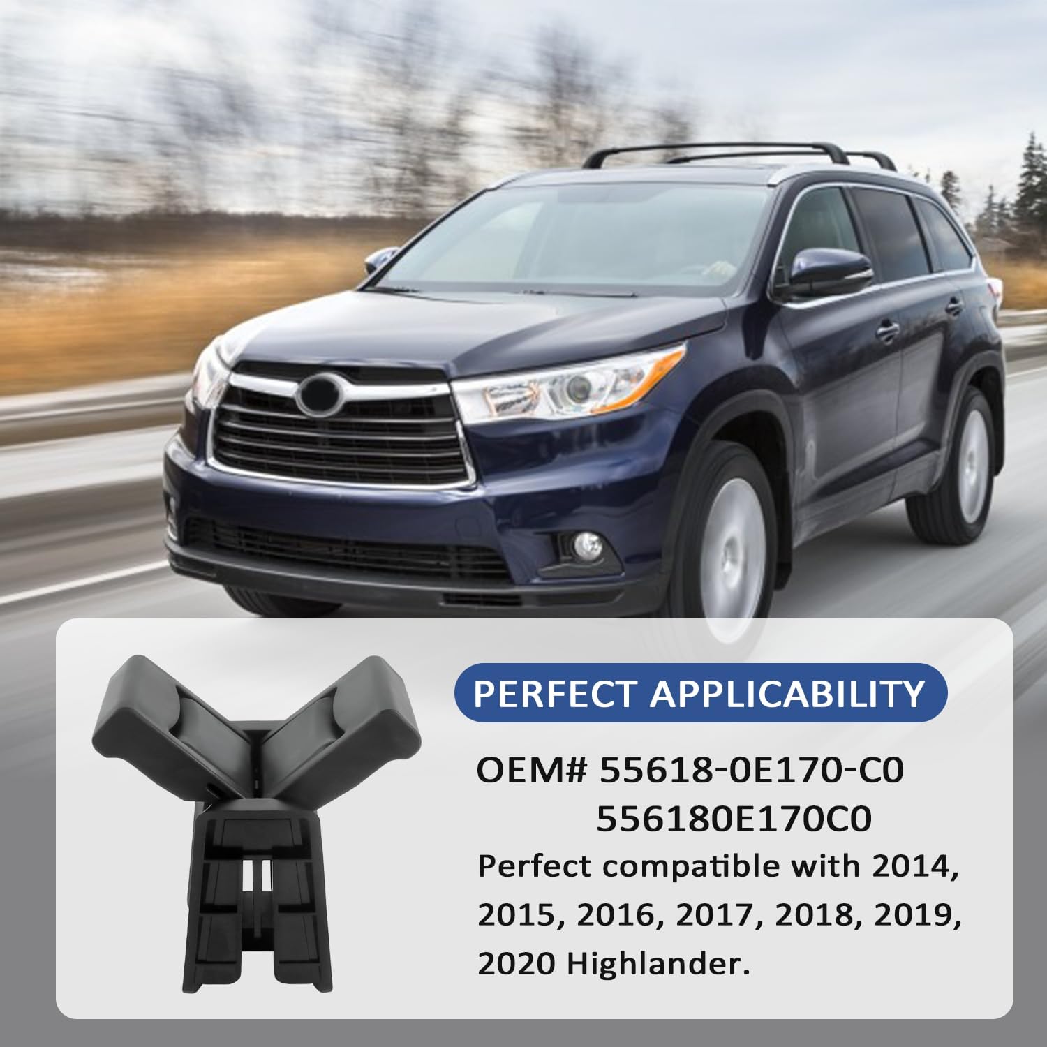 Soporte para portavasos de automóvil compatible con Highlander 2014-2020, divisor de soporte de bebida para automóvil con inserto de resorte para