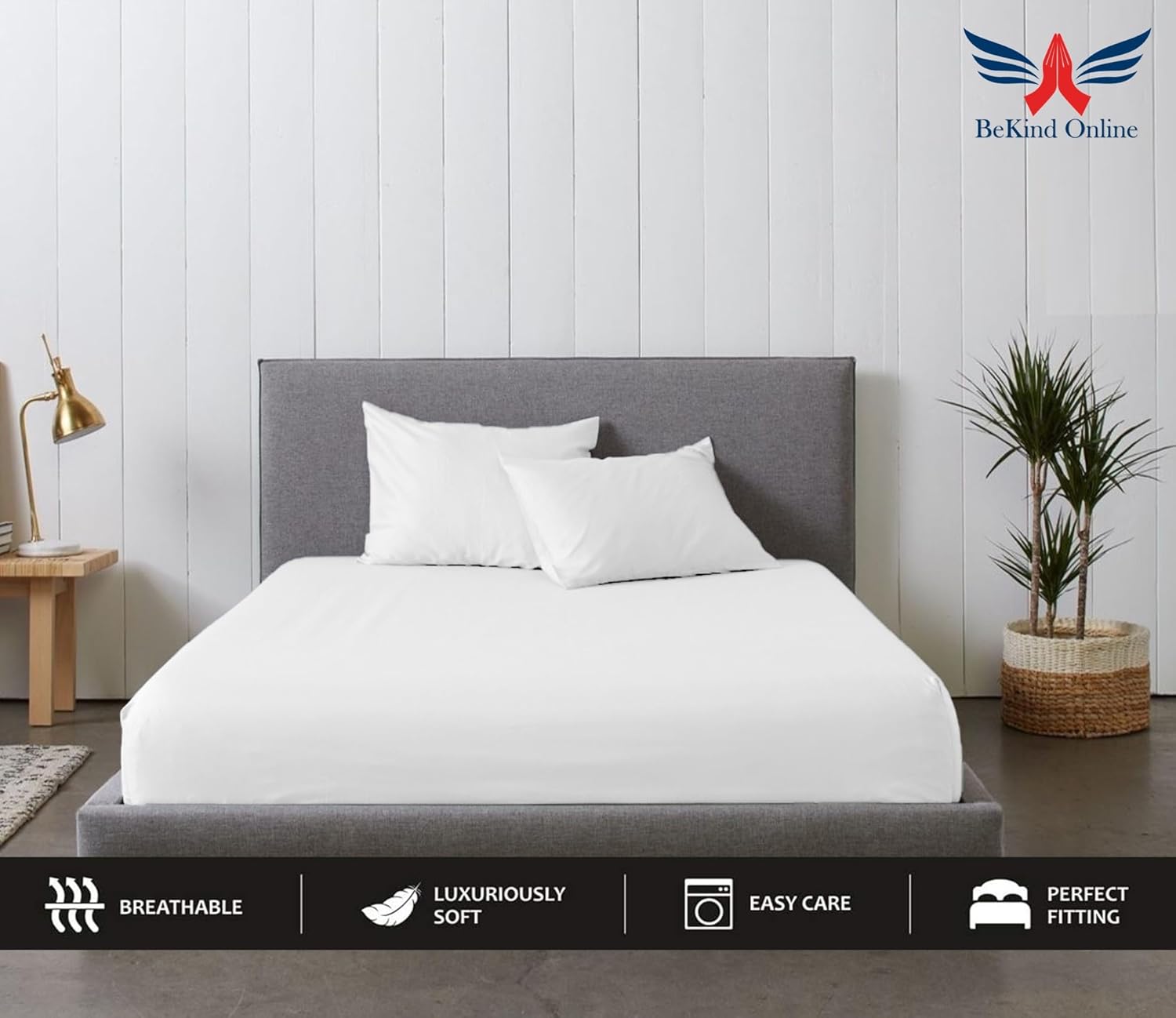 Sábanas Queen de 100 % algodón orgánico de fibra larga de 800 hilos de algodón de fibra larga de 800 hilos, tamaño Queen blanco, 4 piezas para cama,