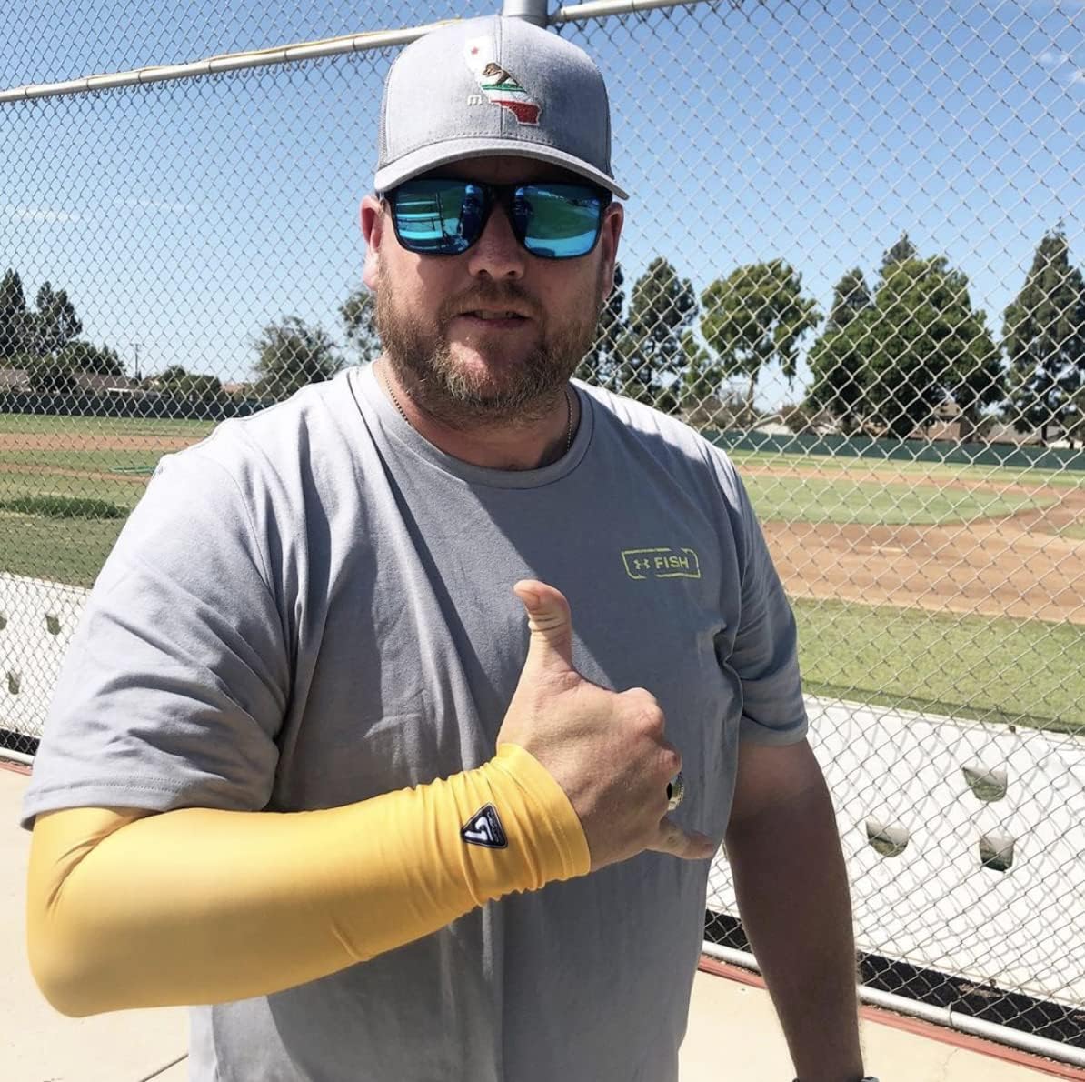 B-Driven Premium Pro-Fit Sports – Manga de compresión para brazo (individual) con diseños patrióticos, mangas para brazo de béisbol, hombres,