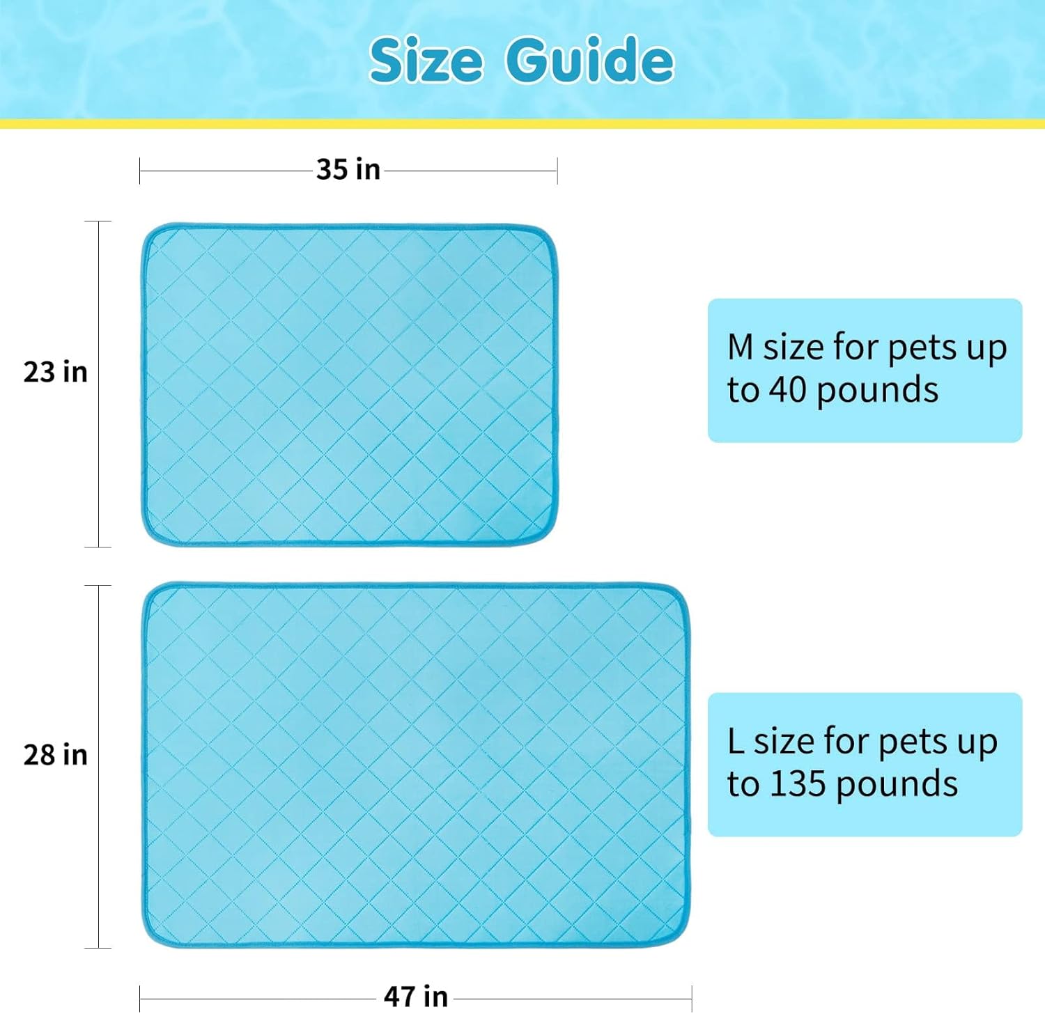 BINGPET Upgrade Self-Cooling Mat for Dogs Extra Large,35″ x 23″ Dog Cooling Mat Summer Pet with Non-Slip Bottom for Dog & Cat,Super Absorbent