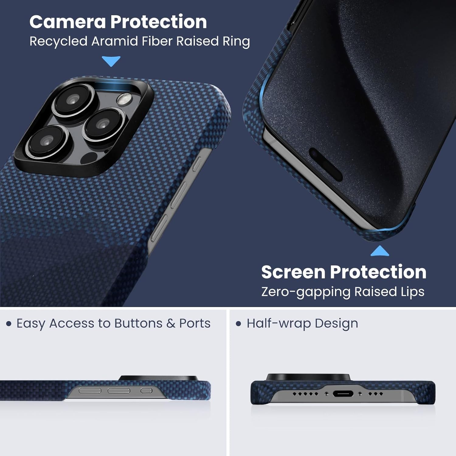 pitaka Funda para iPhone 15 Pro compatible con MagSafe, funda delgada y ligera para iPhone 15 Pro de 6.1 pulgadas con una sensación táctil sin