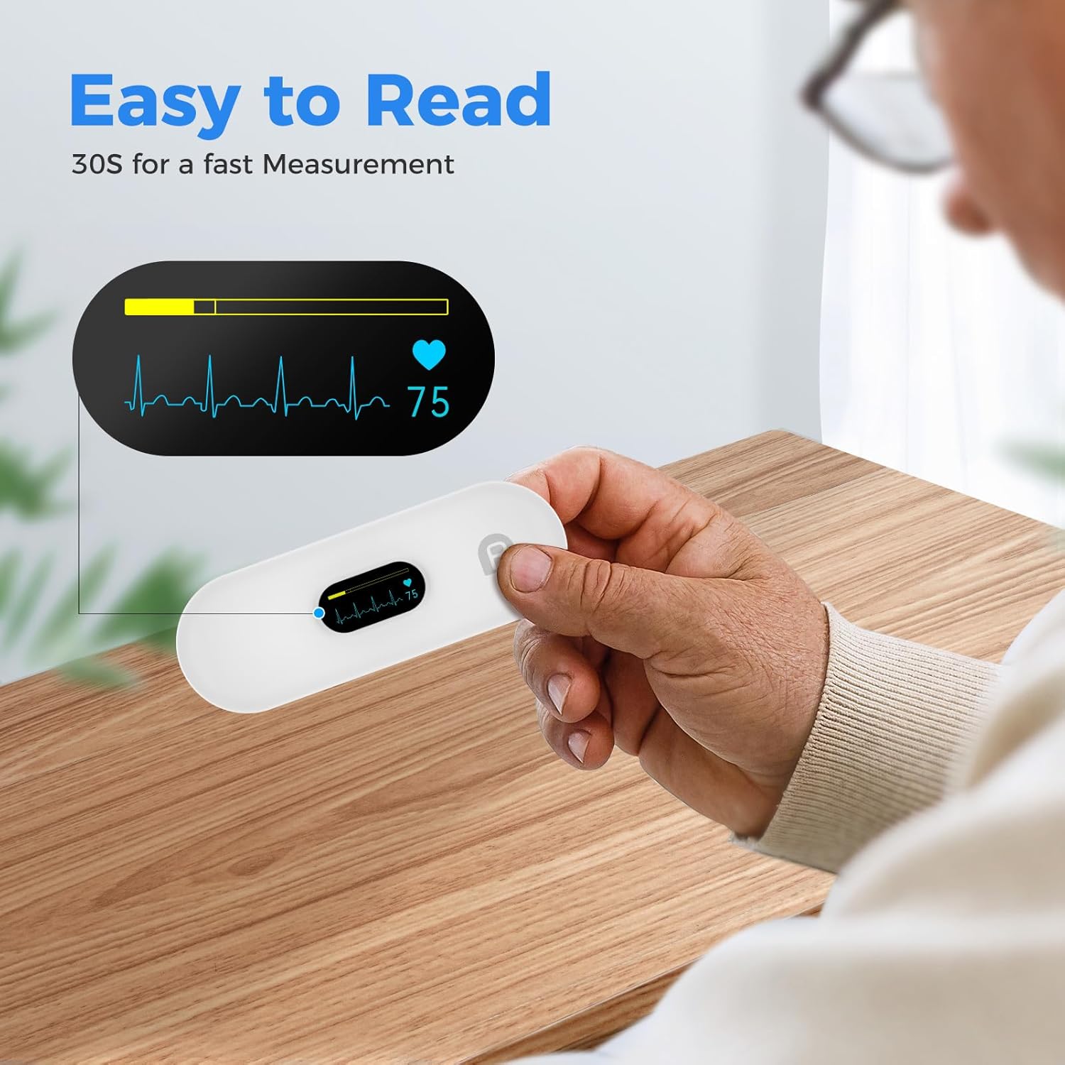 Monitor de frecuencia cardíaca portátil, rastreador de ritmo cardíaco inalámbrico para uso doméstico, dispositivos de monitoreo cardíaco, aplicación