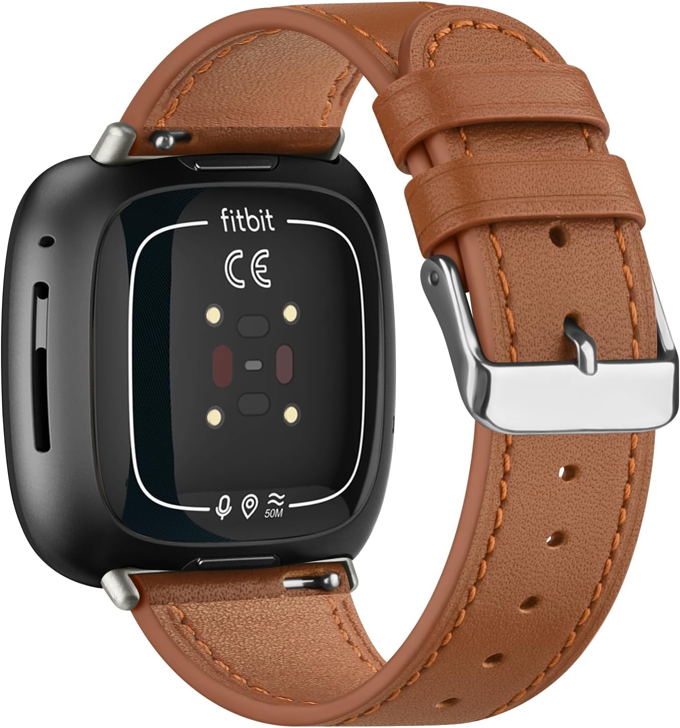 Meliya Correas de cuero compatibles con Fitbit Versa 4, Fitbit Versa 3, Sense 2, correas de reloj Fitbit Sense para mujeres y hombres, correas