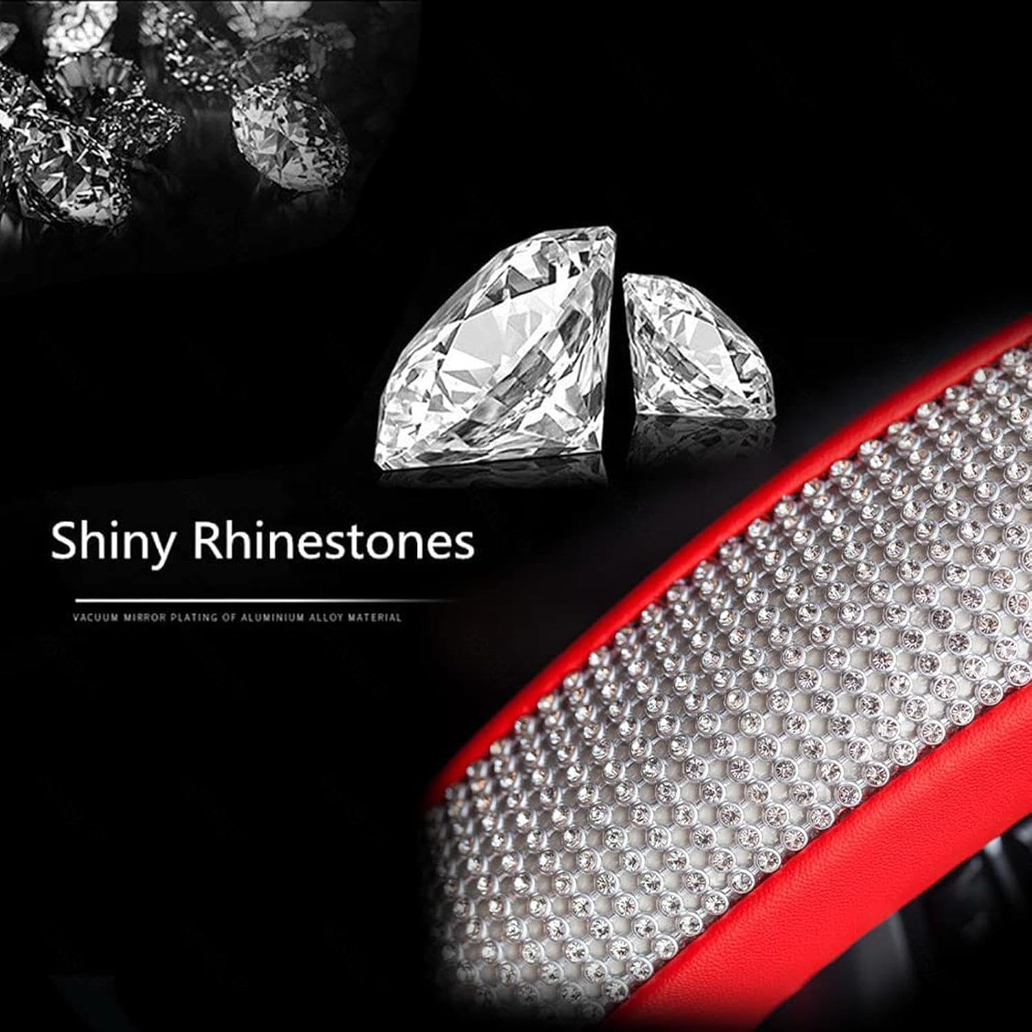 Funda para volante con purpurina, accesorios brillantes, universal de 15 pulgadas, se adapta a la mayoría de automóviles, SUV, camiones, minivans,