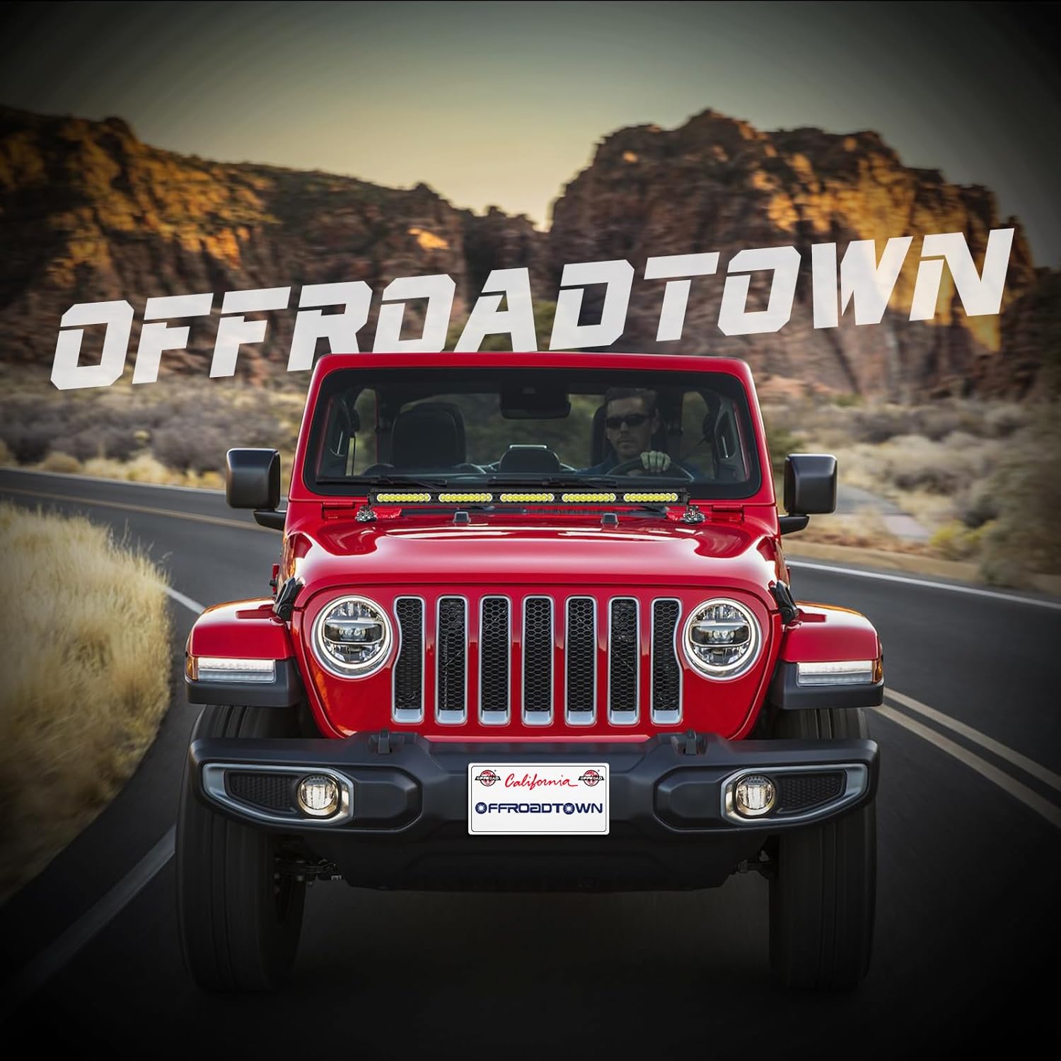 OFFROADTOWN – Soportes de montaje para barra de luz LED, 2 unidades, soporte universal para capó LED, soporte de luz de trabajo, sin taladrar,