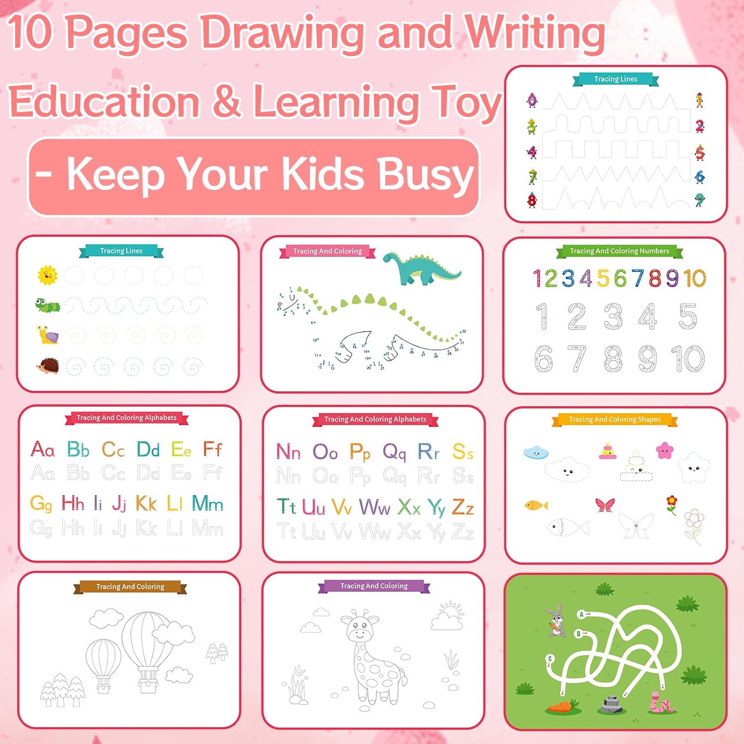 Busy Books – Actividades de aprendizaje preescolar – Juguetes Montessori para niños pequeños de 3, 4, 5, 6, 7, 8 años, libro sensorial de jardín de