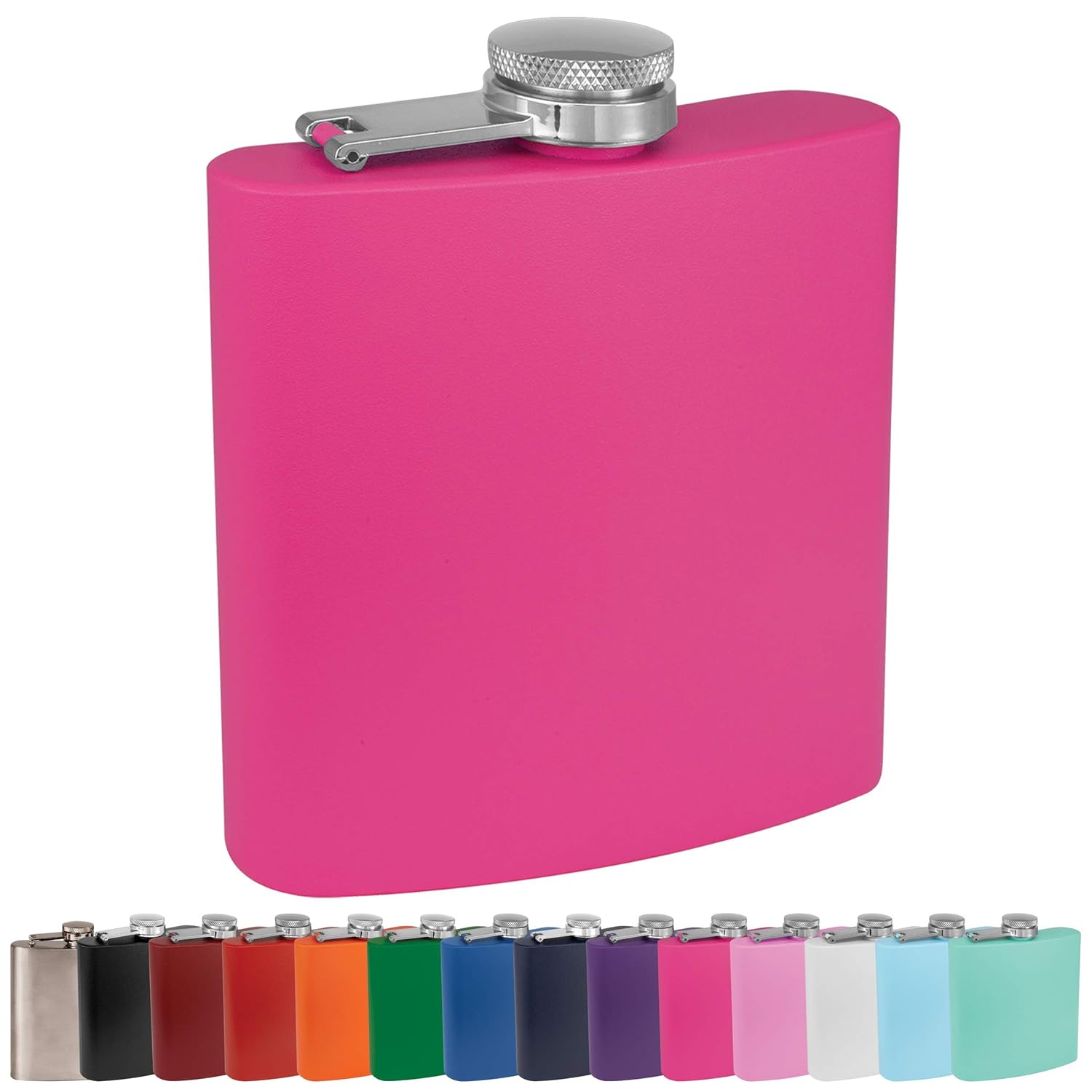 Clear Water Home Goods  Frasco de acero inoxidable recubierto de polvo de 6 oz  Fiesta de boda  padrino de boda  dama de honor  10 colores a elegir