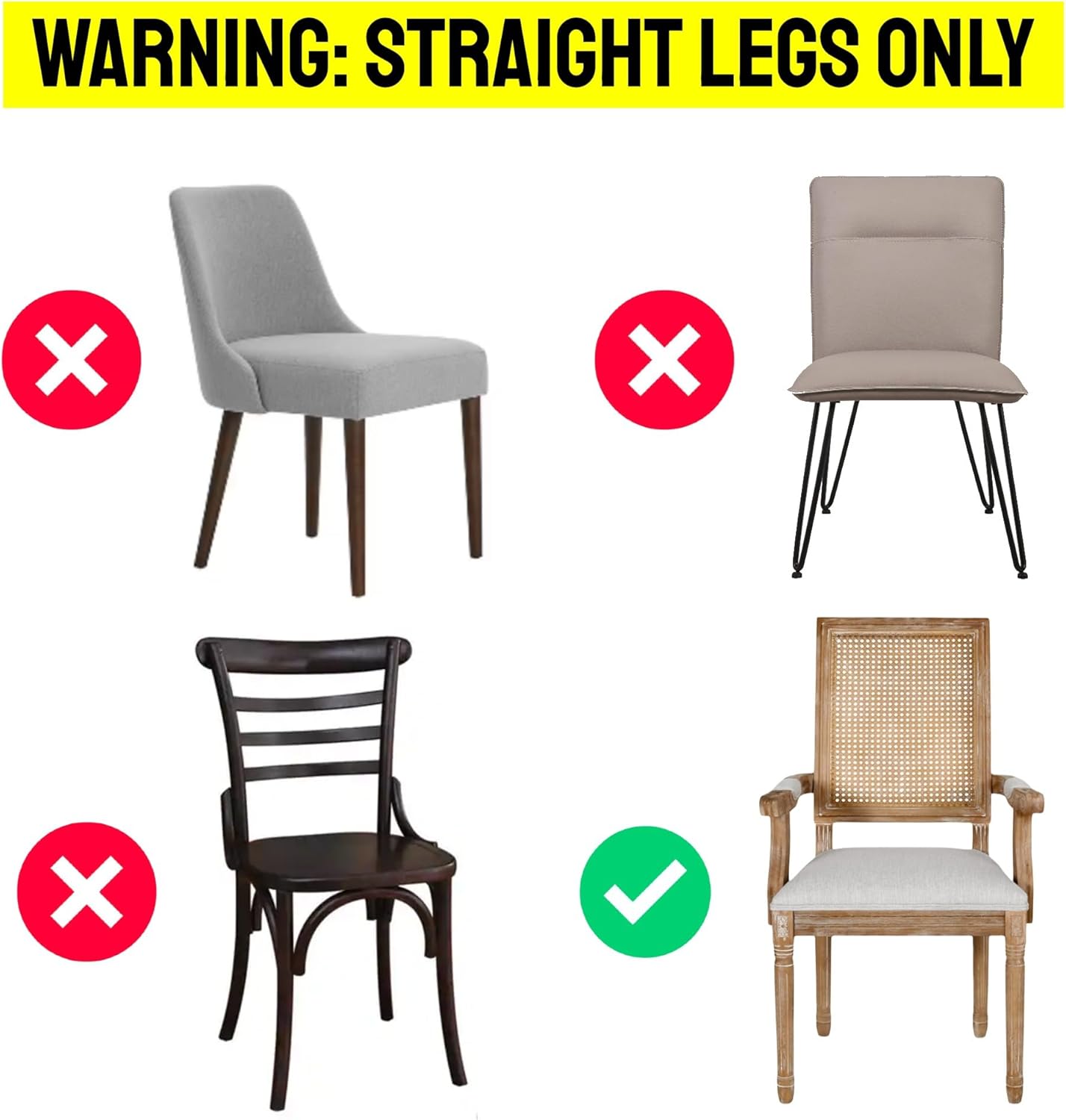 Goods4U Elevadores de muebles negros de 4 pulgadas  Perfecto para el dolor de rodilla  Solo para piernas de 0.8 a 1.6 pulgadas de grosor, 100%