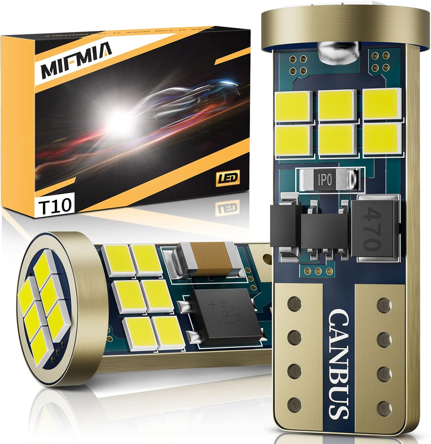 Bombilla LED 194 de 6000 K, bombilla LED T10 para luz de matrícula, luces LED interiores de automóvil, luz de cúpula, luz de mapa, luz de puerta,