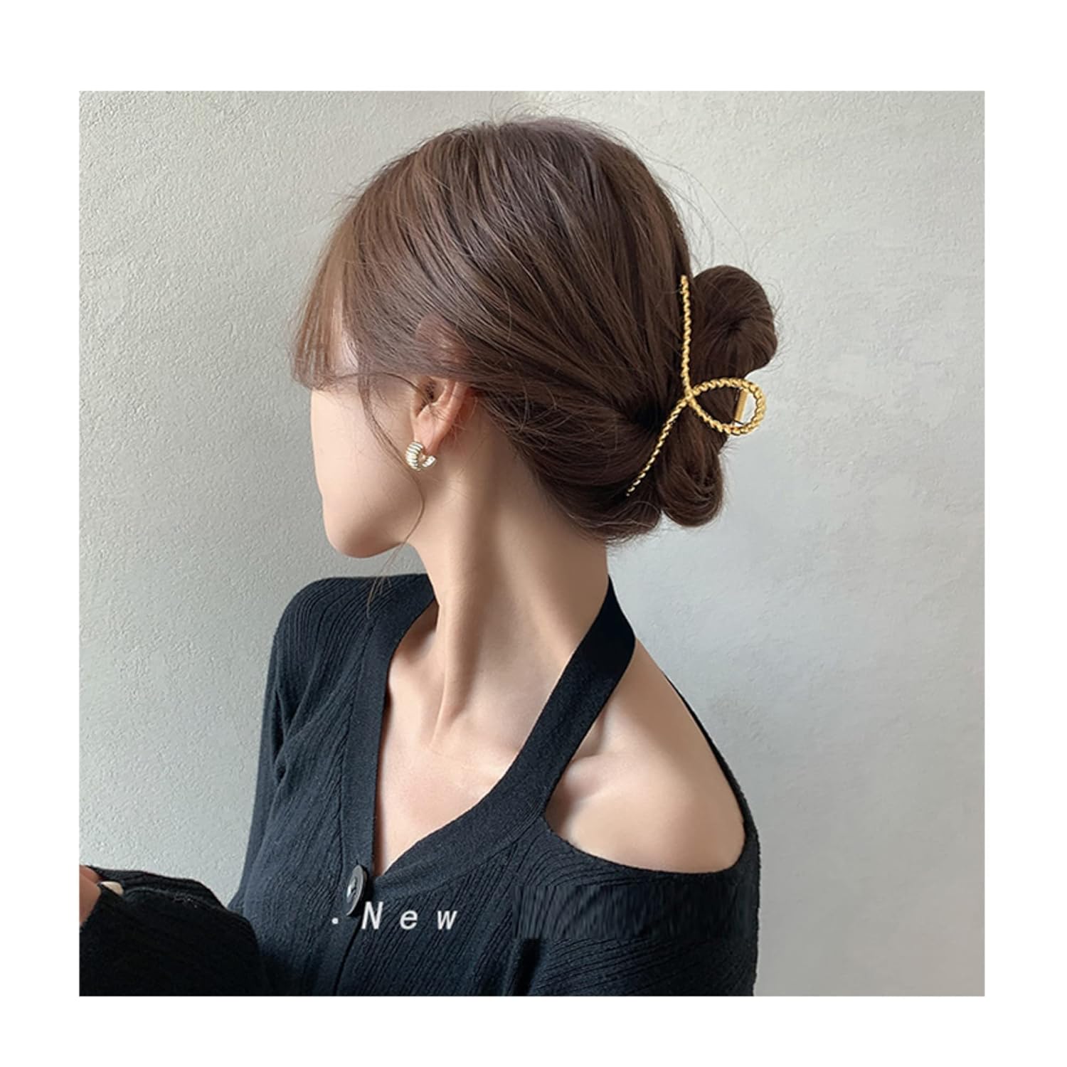 Pinzas para el cabello con forma de torsión, pinzas para el cabello con rosa roja, pinzas para el cabello de metal, diseño simple y elegante para