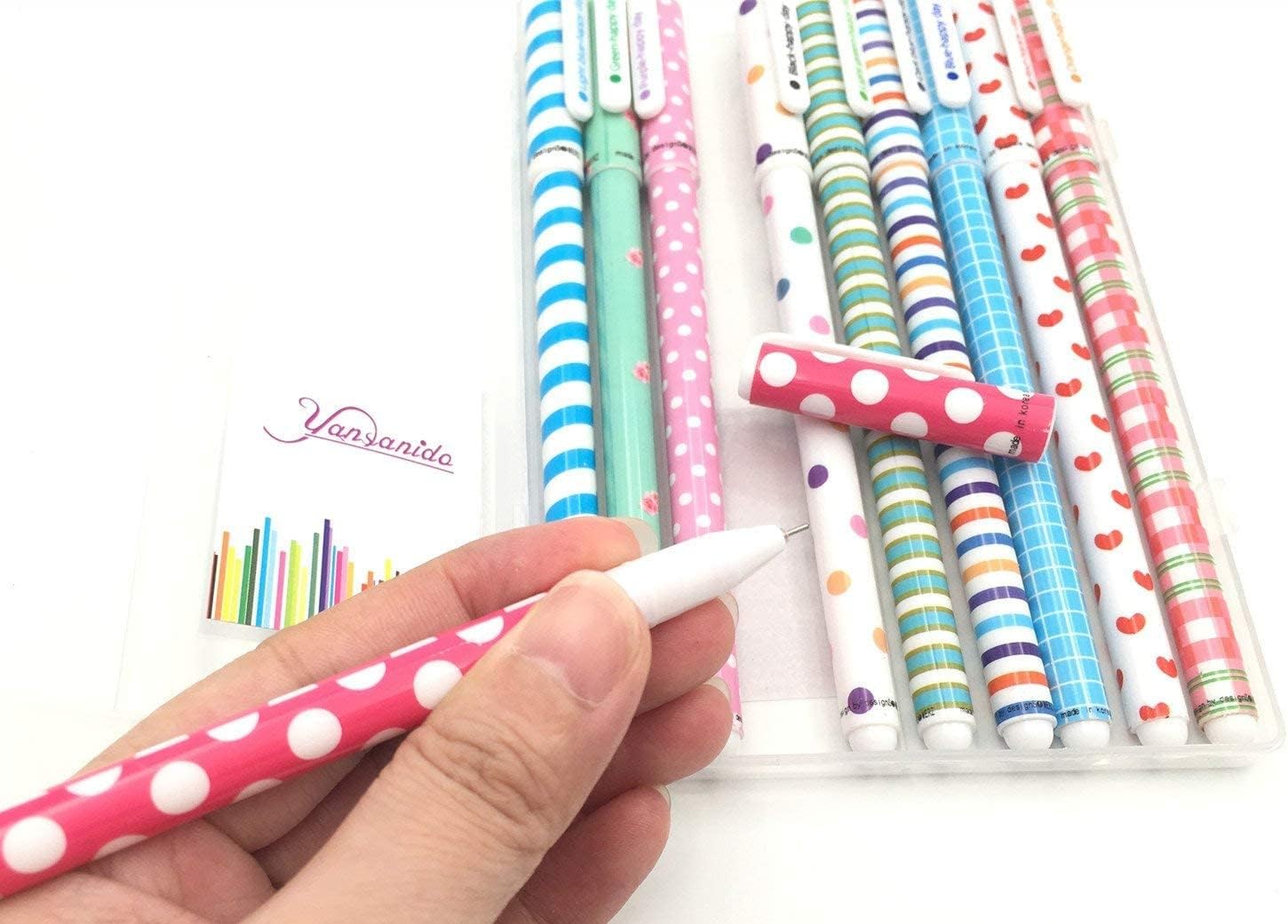 Yansanido Suministros de oficina Kawaii – Bolígrafos lindos, 30 bolígrafos de colores de 0.015 in, bolígrafos de gel, punta fina para bolígrafo