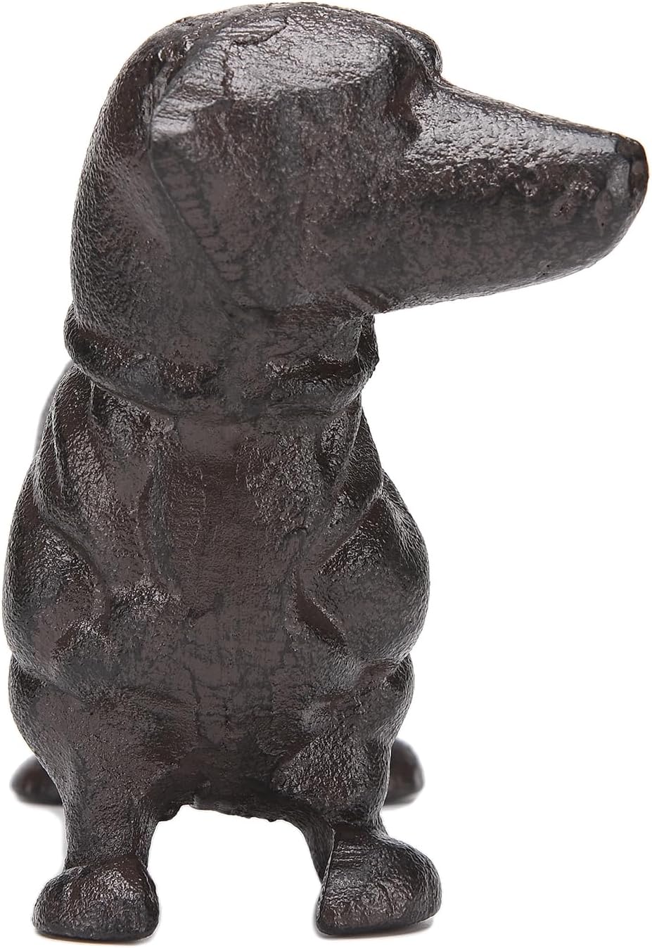 BRASSTAR Cabeza giratoria de hierro fundido para mirar al perro salchicha estatua de mascota pisapapeles lindo cachorro estatuilla regalo jardín
