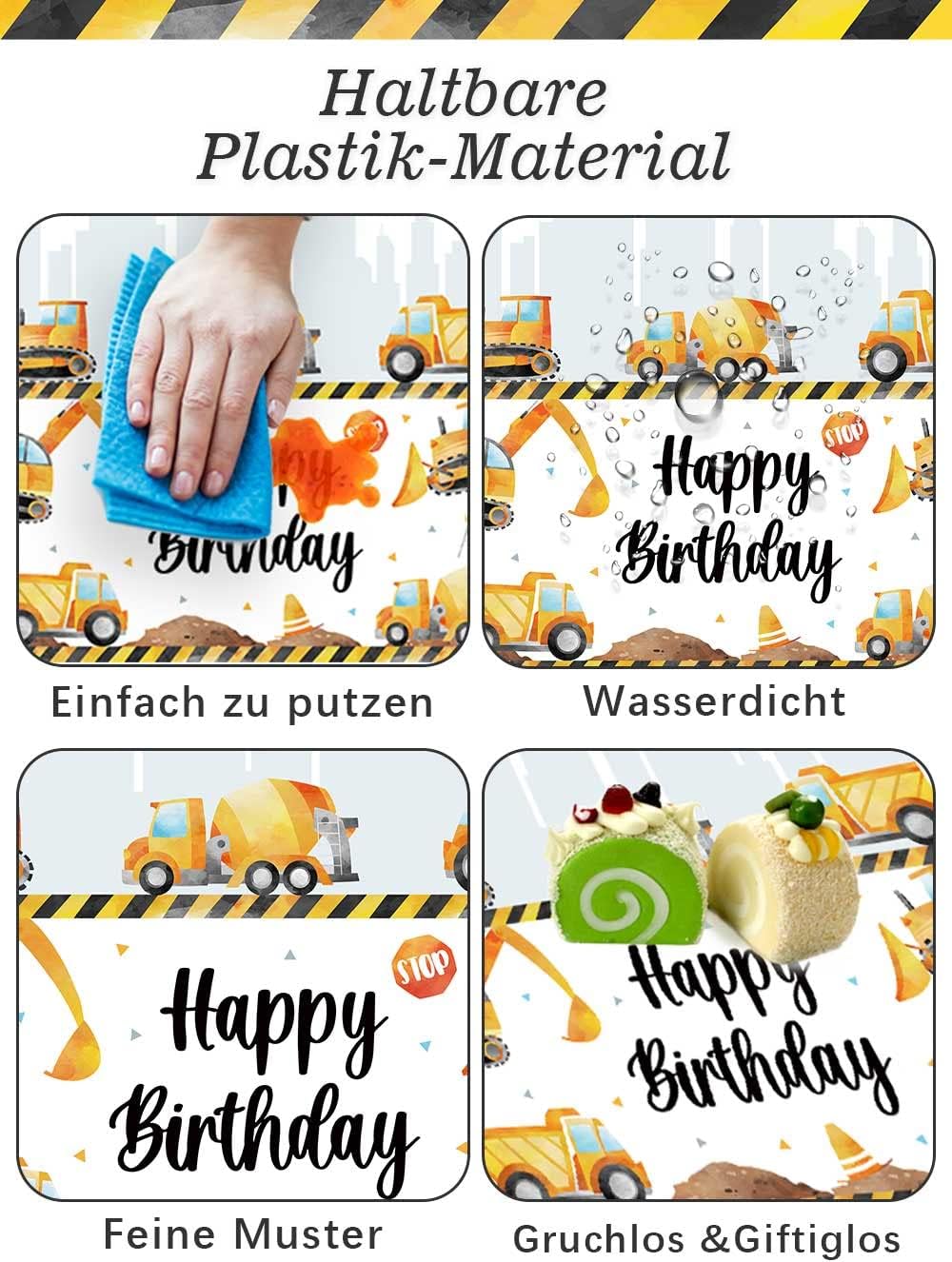 Mantel rectangular de plástico para fiestas de cumpleaños de 6 piezas, tamaño grande de 54 x 108 pulgadas, mantel rectangular de plástico para
